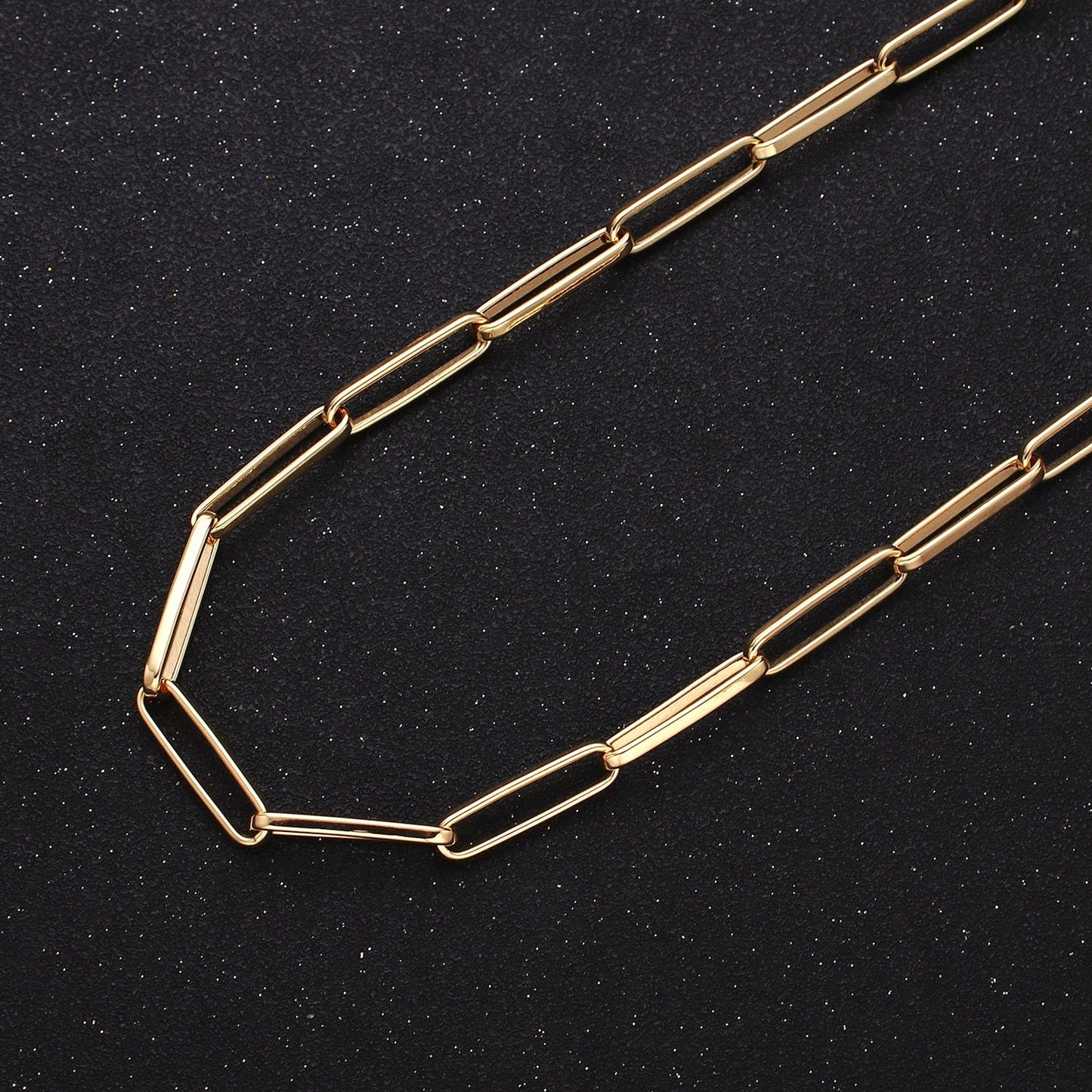 24k Gold Filled Chain by Yard Slim Paper Clip Chain Unfinished Chain Wholesale Elongated Oval Link Chain Roll-1285 1286