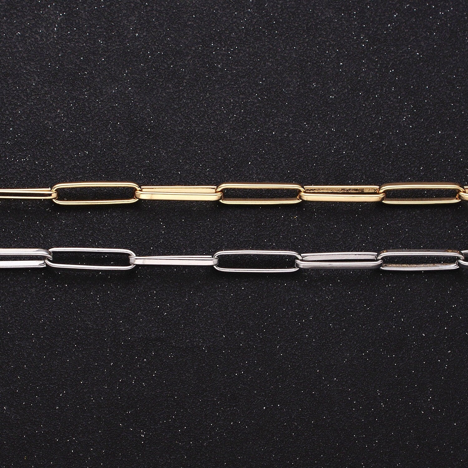 24k Gold Filled Chain by Yard Slim Paper Clip Chain Unfinished Chain Wholesale Elongated Oval Link Chain Roll-1285 1286