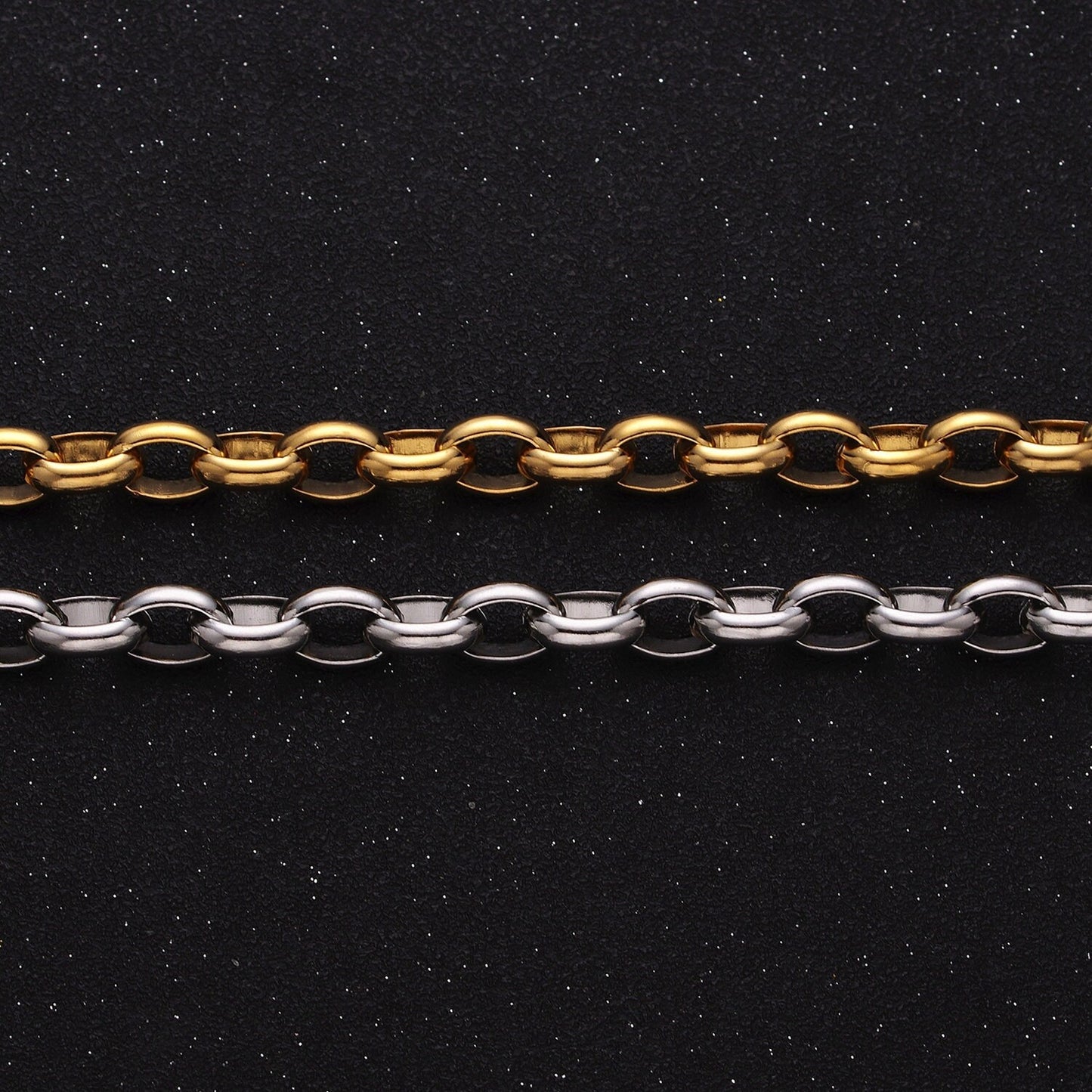 Large Chunky Gold, Silver Oval Chain, Thick Link Chain by the Yard Wholesale Chain Jewelry Supplies ROLL-1273 1274