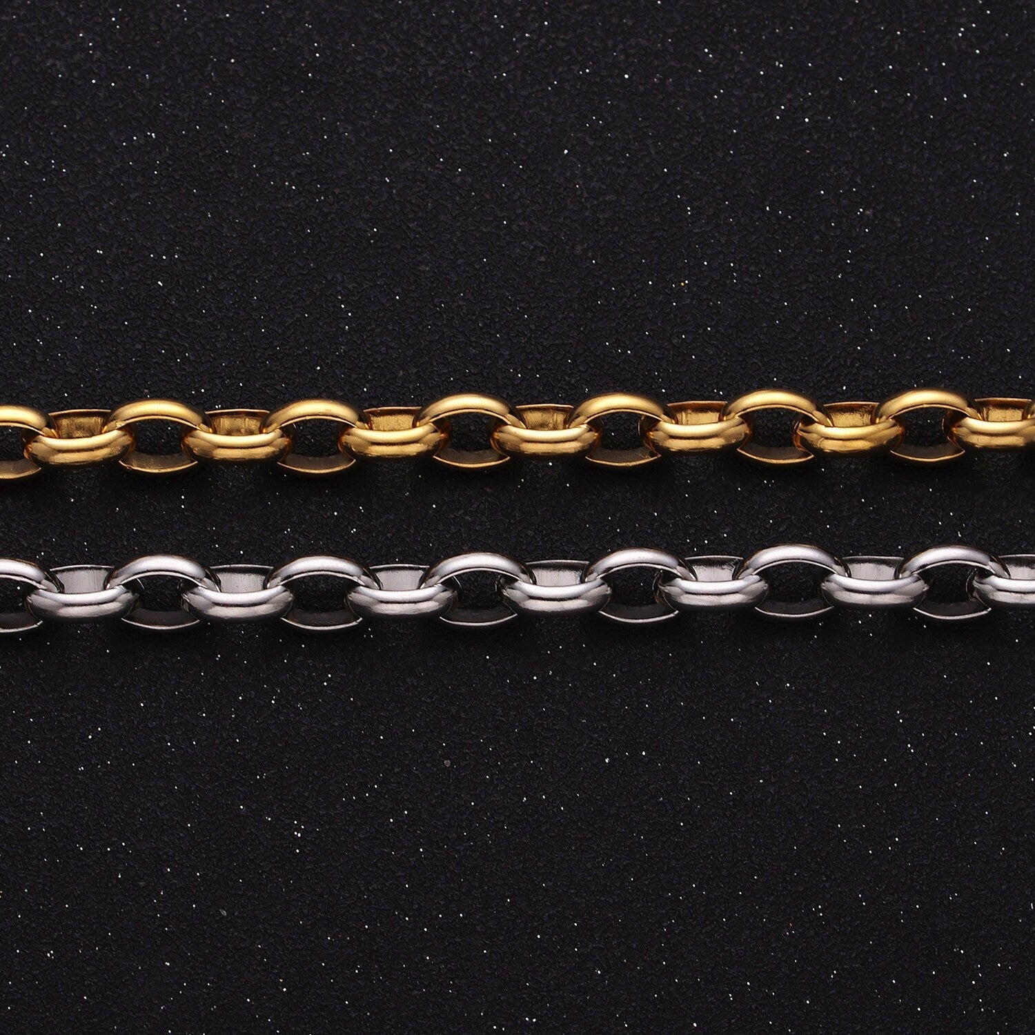 Large Chunky Gold, Silver Oval Chain, Thick Link Chain by the Yard Wholesale Chain Jewelry Supplies ROLL-1273 1274