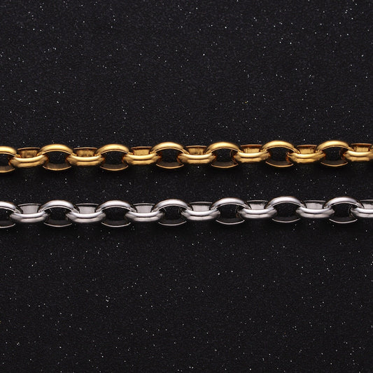 Large Chunky Gold, Silver Oval Chain, Thick Link Chain by the Yard Wholesale Chain Jewelry Supplies ROLL-1273 1274