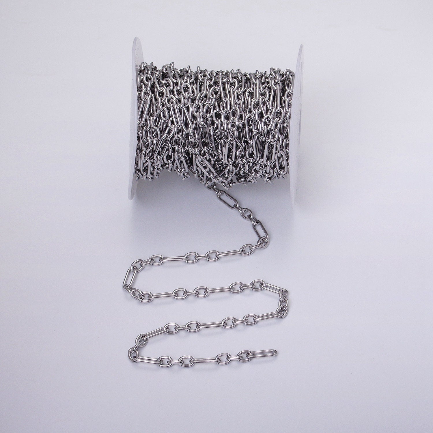 24K Gold Filled Big Paper Clip Figaro Chain Bulk Gold, Silver Unfinished Chain | ROLL-1263 Roll-1264