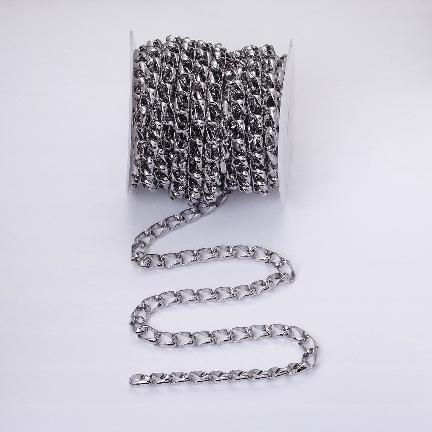 Chunky 24k Gold Filled 8.8mm Unique Cable Chain Link Unfinished Yard Chain in Gold & Silver | ROLL-1303 ROLL-1304