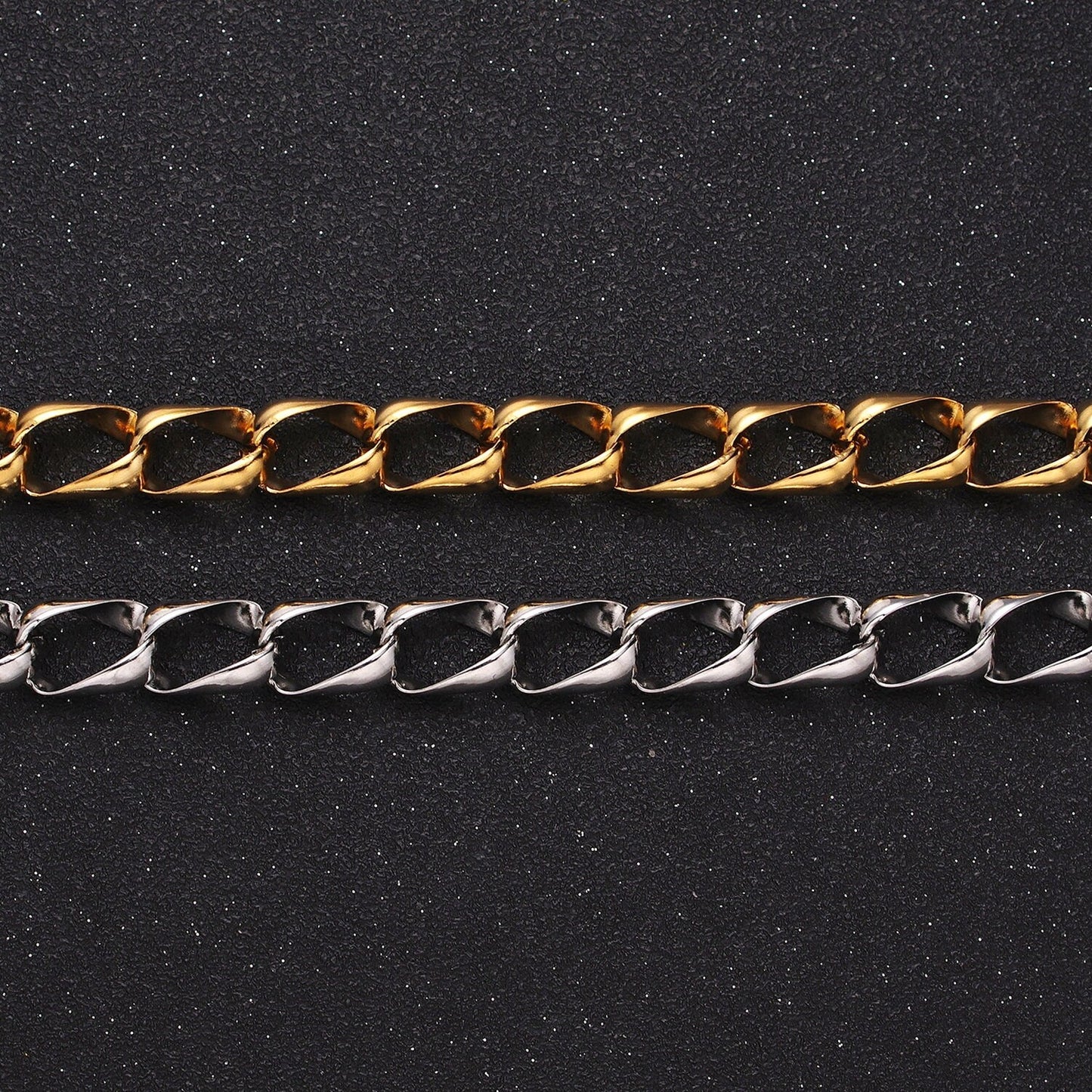 Chunky 24k Gold Filled 8.8mm Unique Cable Chain Link Unfinished Yard Chain in Gold & Silver | ROLL-1303 ROLL-1304