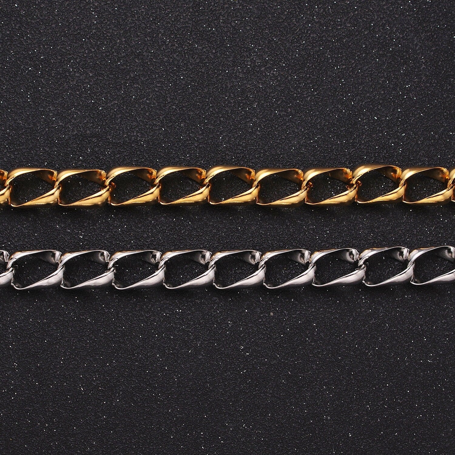 Chunky 24k Gold Filled 8.8mm Unique Cable Chain Link Unfinished Yard Chain in Gold & Silver | ROLL-1303 ROLL-1304