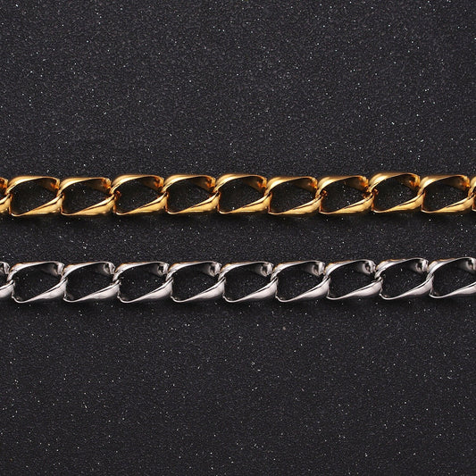 Chunky 24k Gold Filled 8.8mm Unique Cable Chain Link Unfinished Yard Chain in Gold & Silver | ROLL-1303 ROLL-1304