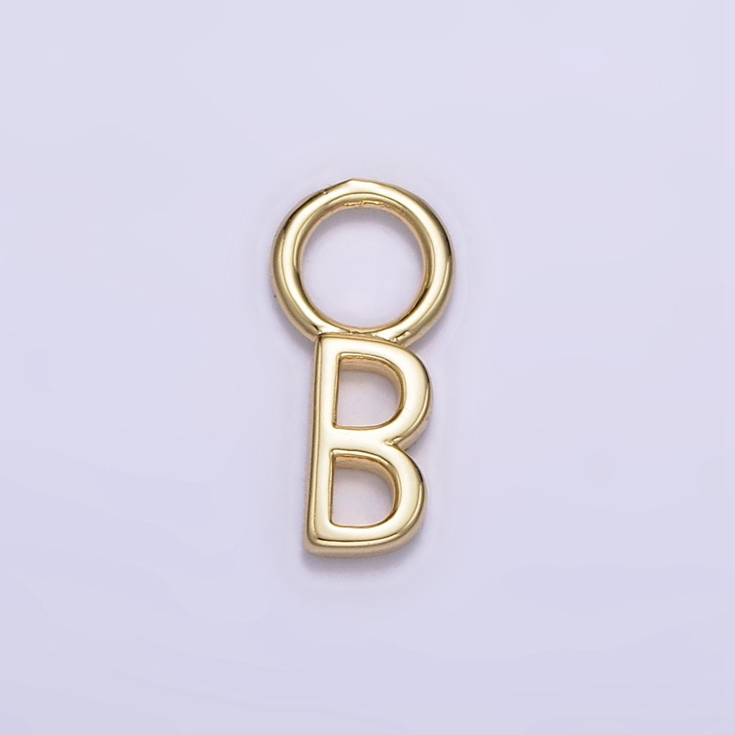 Dainty Gold Filled Hoop Initial Earring Charm Gold Letter Alphabet Name Personalized Jewelry Earring Component add on Charm A-1080
