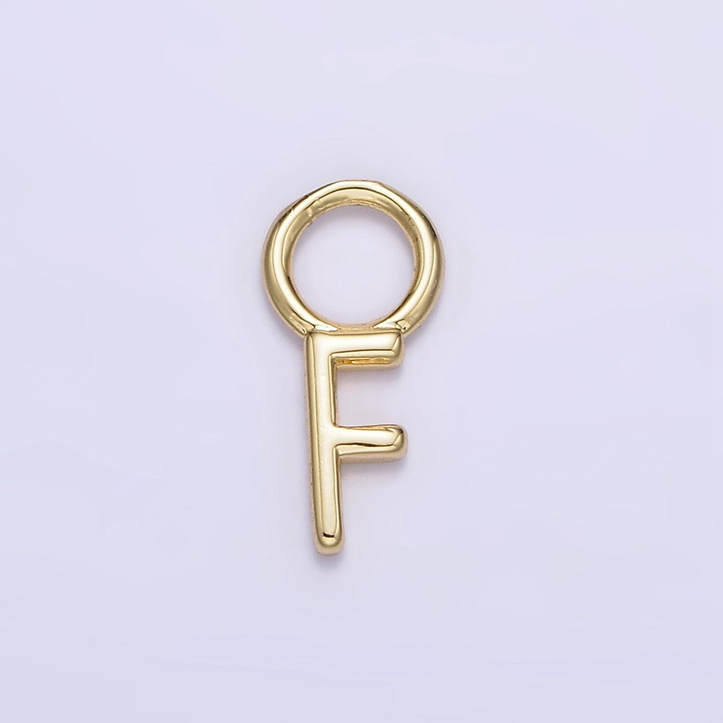 Dainty Gold Filled Hoop Initial Earring Charm Gold Letter Alphabet Name Personalized Jewelry Earring Component add on Charm A-1080