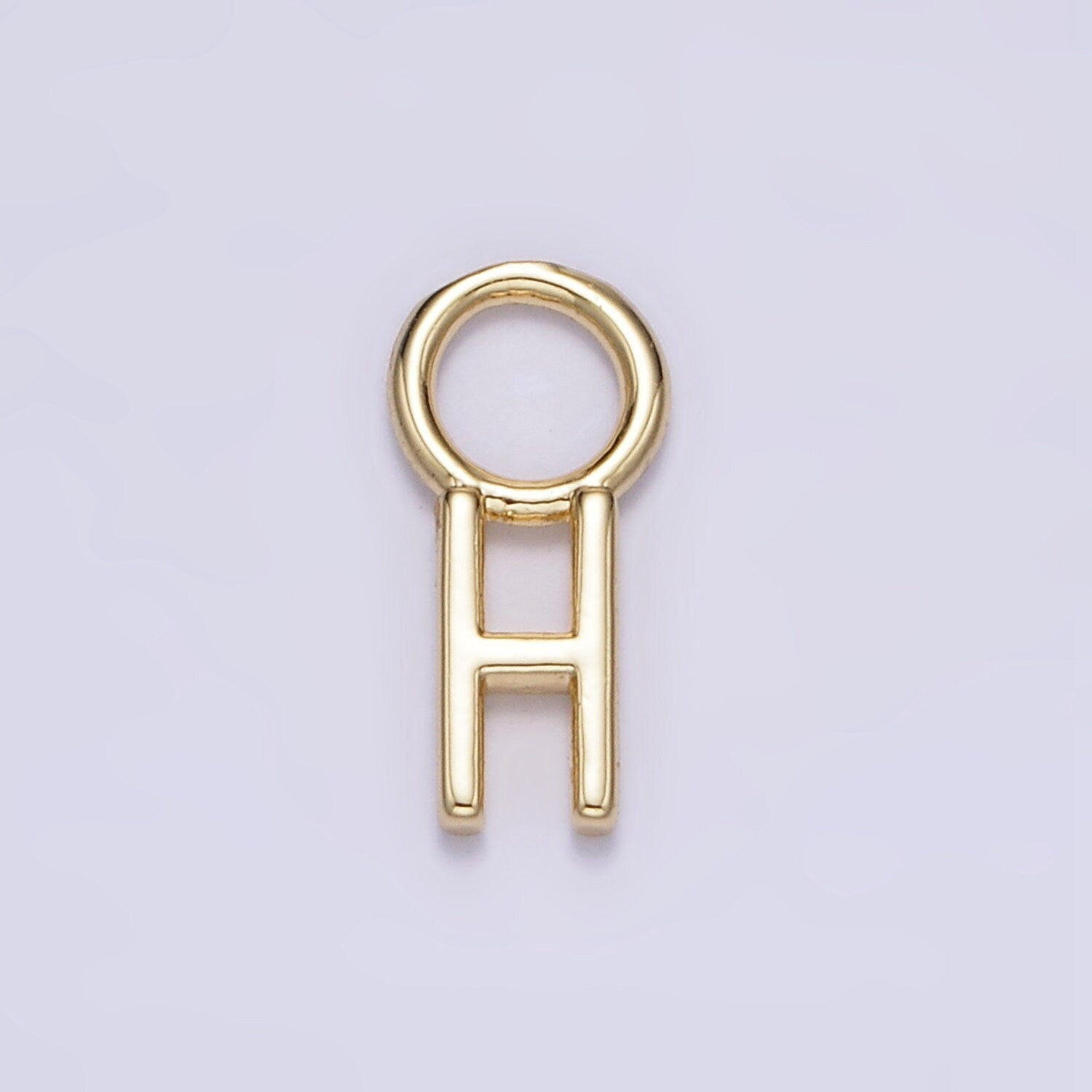 Dainty Gold Filled Hoop Initial Earring Charm Gold Letter Alphabet Name Personalized Jewelry Earring Component add on Charm A-1080