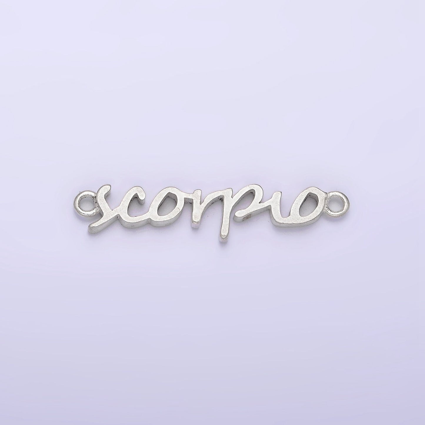 S925 Sterling Silver Cursive Font Astrology Zodiac Charms Connector for Necklace Bracelet Link, Personalized Jewelry Wholesale