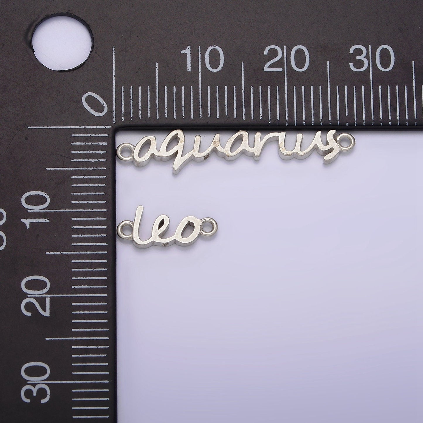 S925 Sterling Silver Cursive Font Astrology Zodiac Charms Connector for Necklace Bracelet Link, Personalized Jewelry Wholesale