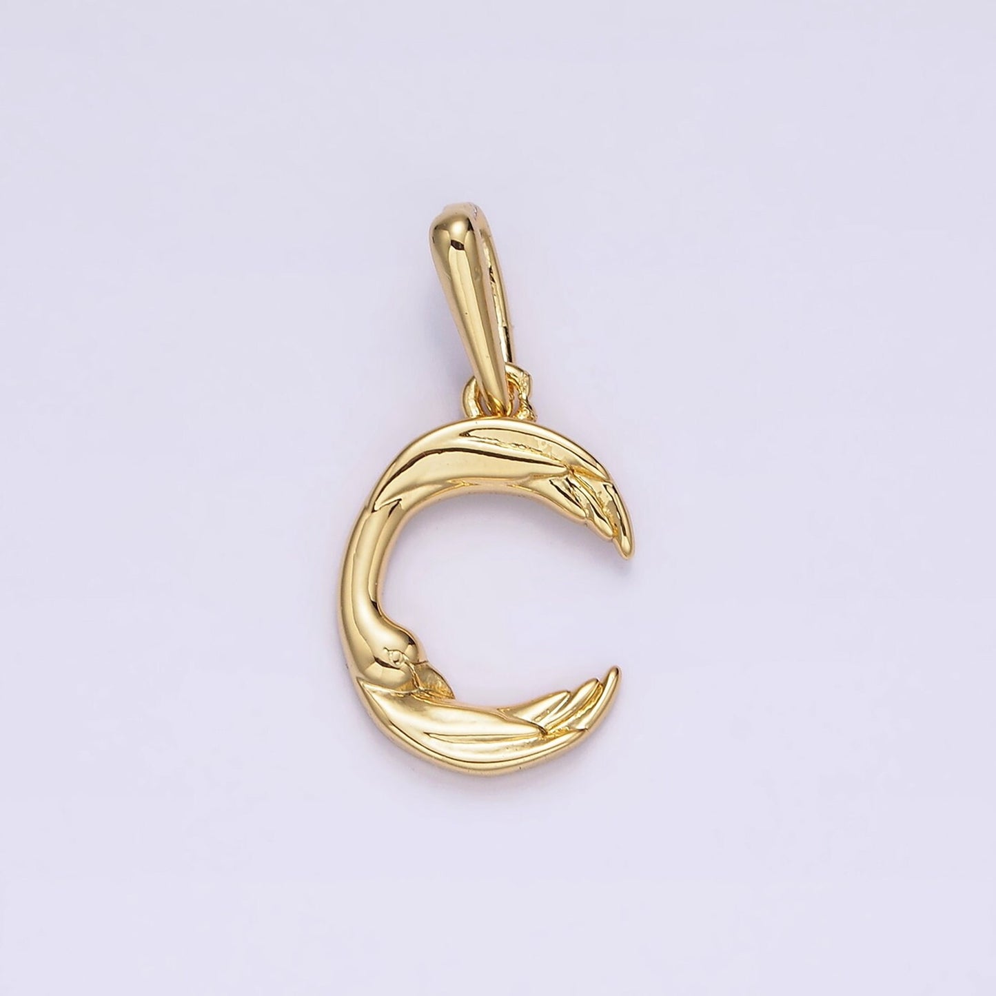 14K Gold Filled A-Z Initial Letter Angel Wings Inspired Charm Personalized Alphabet Pendant | A1054 - A1079