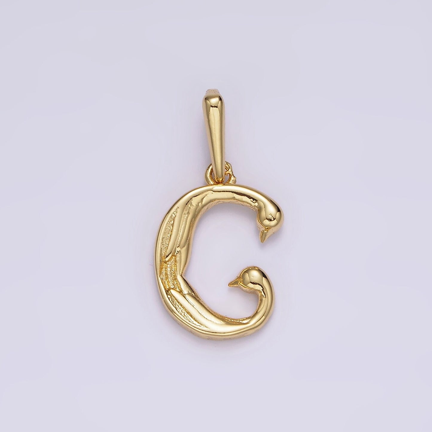 14K Gold Filled A-Z Initial Letter Angel Wings Inspired Charm Personalized Alphabet Pendant | A1054 - A1079