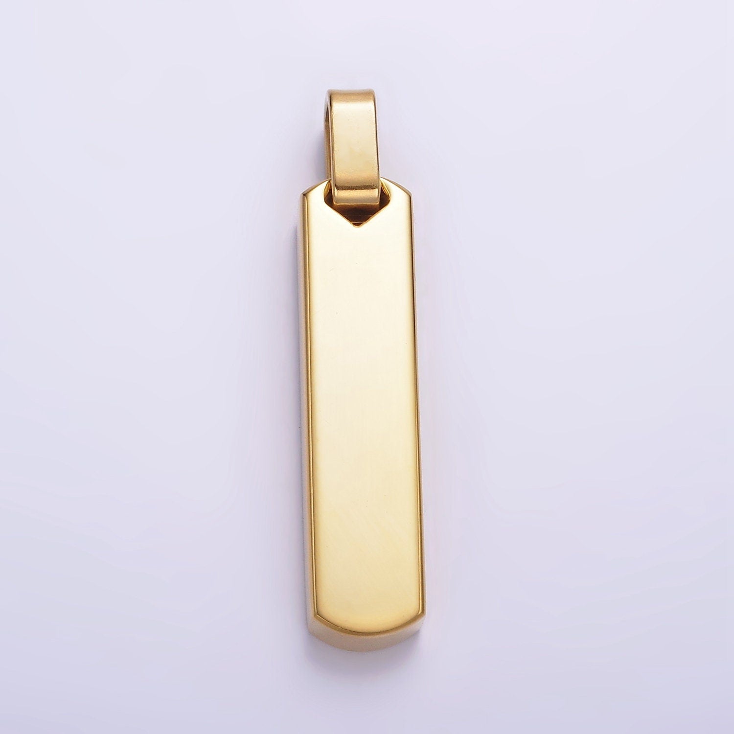 Stainless Steel 40mm Long Rectangular Bar Pendant in Black, Gold, Silver for Unisex Men Jewelry Necklace Pendant | P725