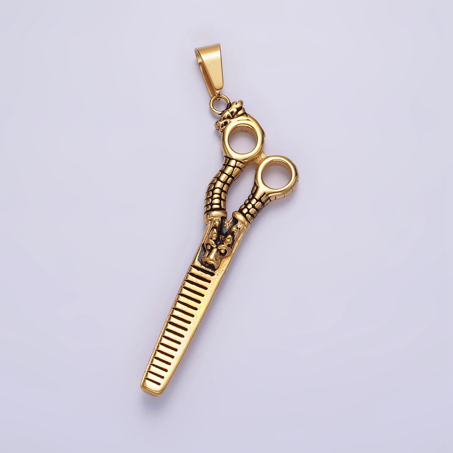Stainless Steel Gold Black Silver Scissor Pendant Charm Big Scissor charm For Barber Men Jewelry Making Supply P-734