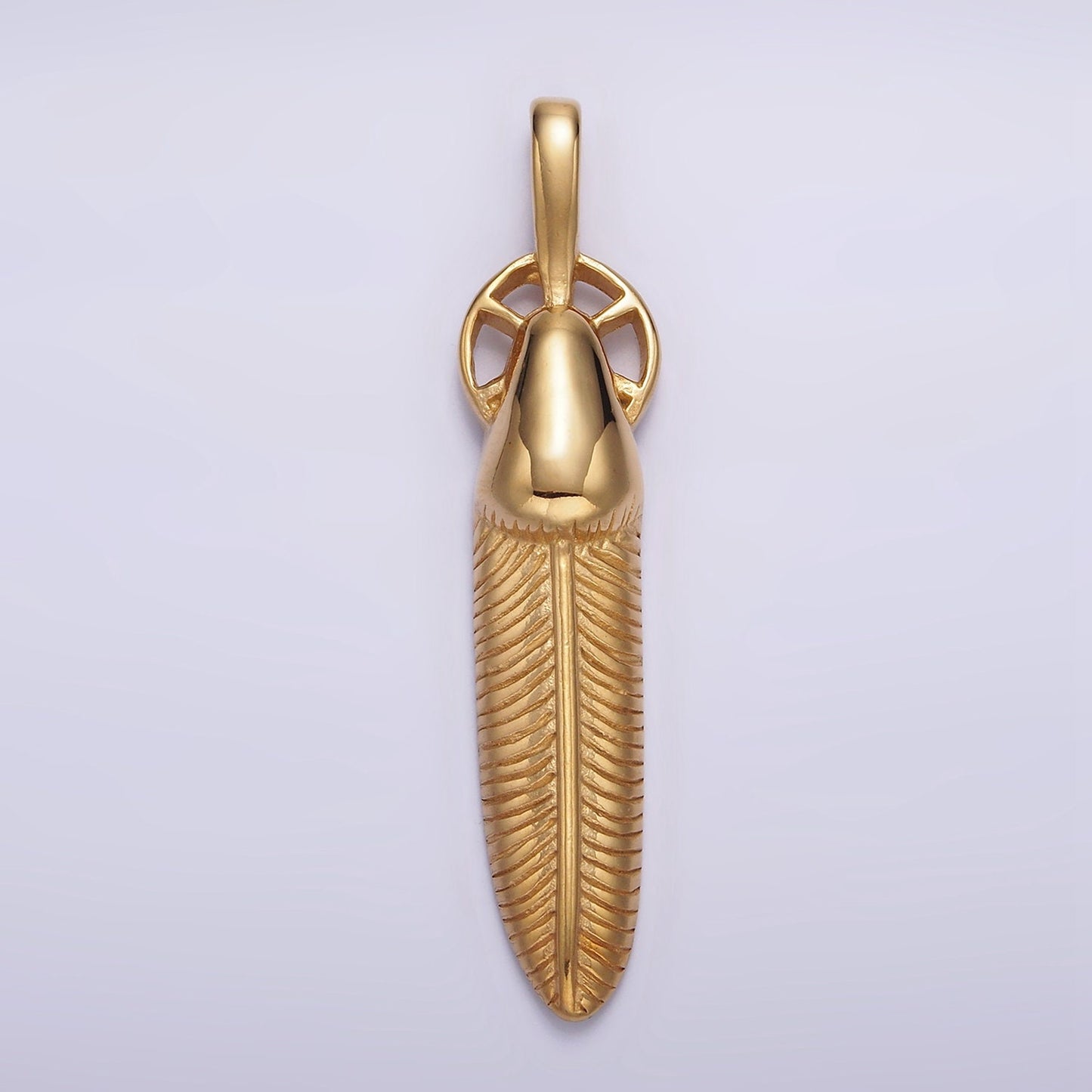 Silver Gold Stainless Steel Feather Pendant Indian Tribe Men Leaf Charms For Jewelry Making Lead Nickel Free Tarnish Free |  P-718