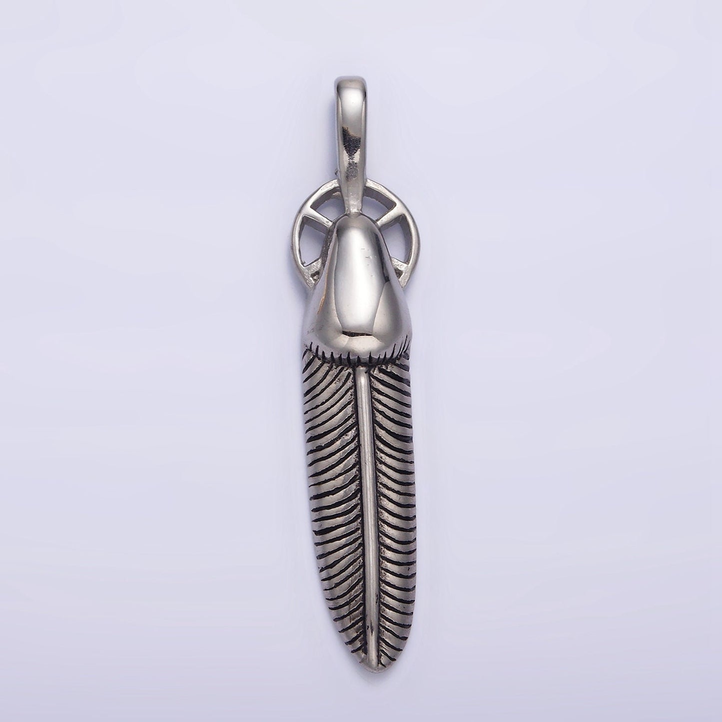 Silver Gold Stainless Steel Feather Pendant Indian Tribe Men Leaf Charms For Jewelry Making Lead Nickel Free Tarnish Free |  P-718