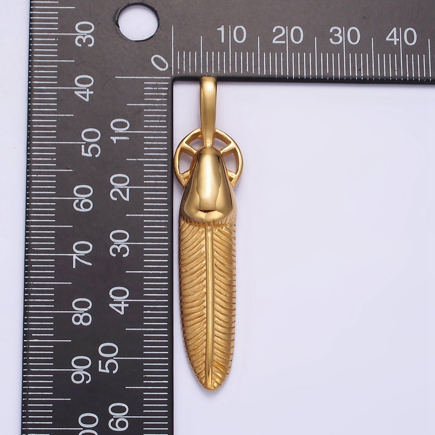 Silver Gold Stainless Steel Feather Pendant Indian Tribe Men Leaf Charms For Jewelry Making Lead Nickel Free Tarnish Free |  P-718