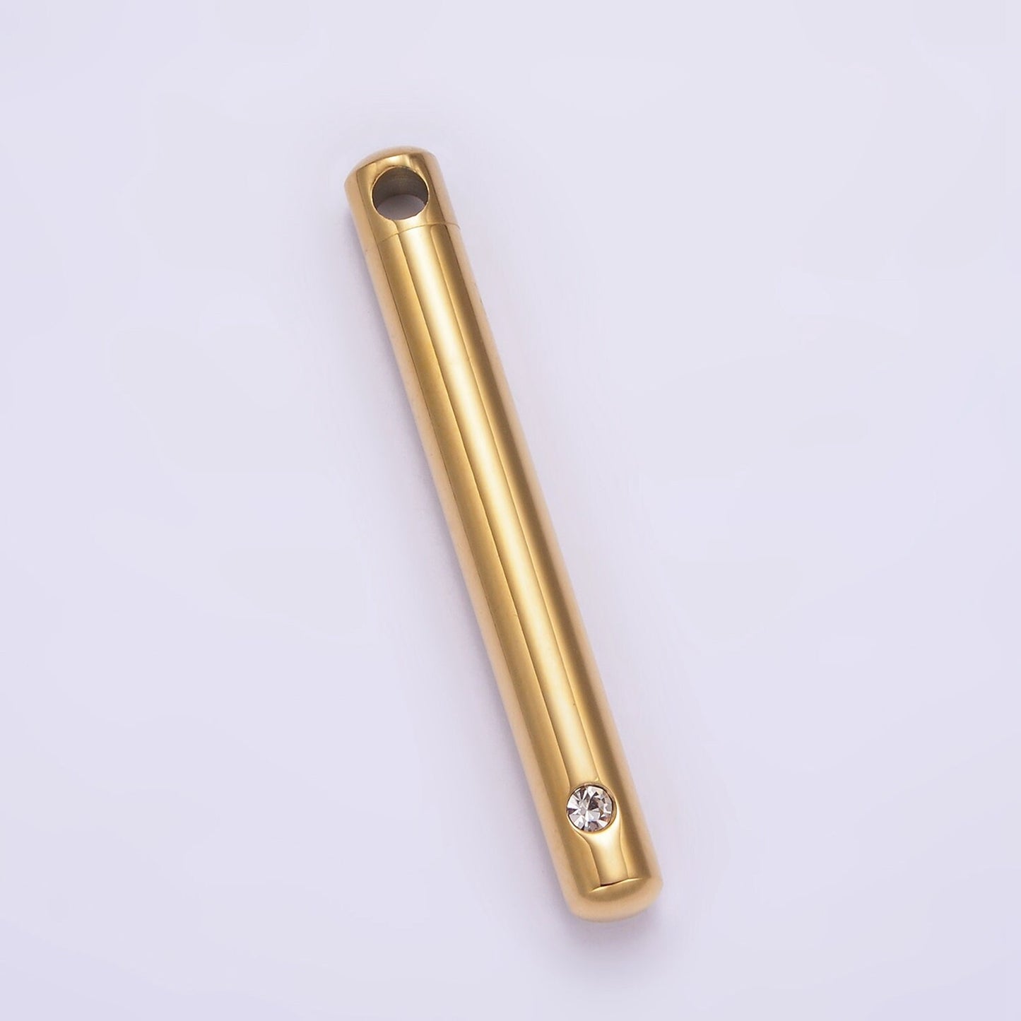 Stainless Steel Tube Cremation Urn Necklace Pendant CZ Tube Bar Ash Holder Pendant, Keepksake Memorial Jewelry, Ash Holder Necklace Charm