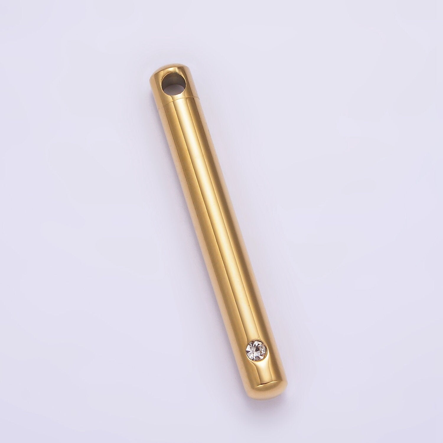 Stainless Steel Tube Cremation Urn Necklace Pendant CZ Tube Bar Ash Holder Pendant, Keepksake Memorial Jewelry, Ash Holder Necklace Charm