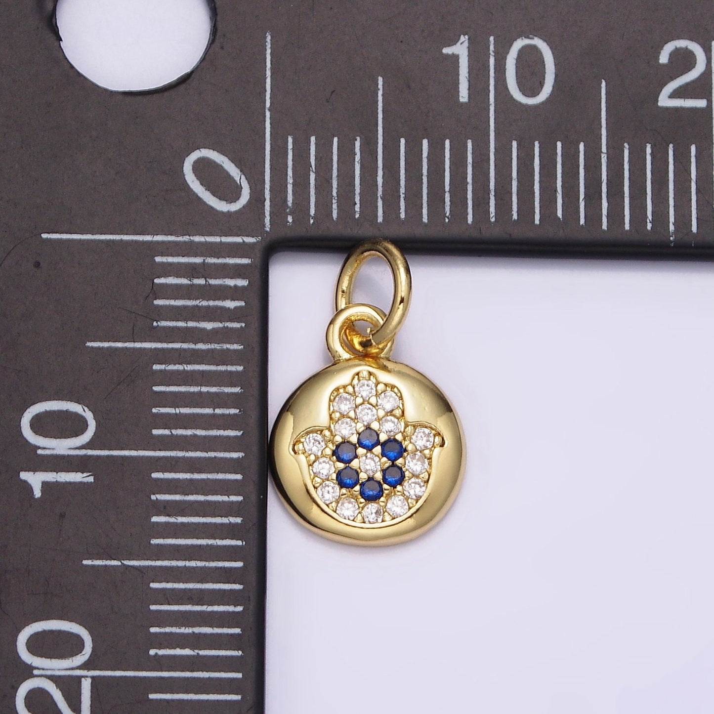Mini 14K Gold Filled Hamsa Hand Pendant Jewelry Making Supplies Wholesale Charm Hand Of Fatima Charm Amulet Protection Jewelry N-983