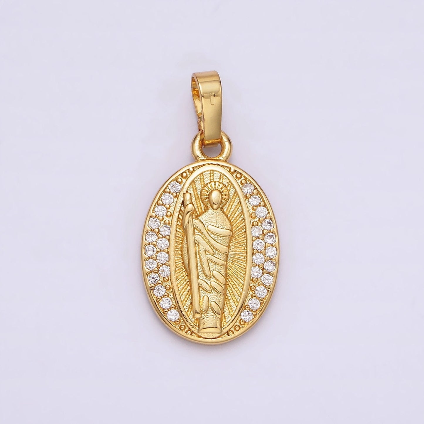 Saint Jude Necklace Pendant Gold Religious Medallion Pendant Catholic Jewelry Patron Saint Inspired Religious Jewelry Making Supply AA608