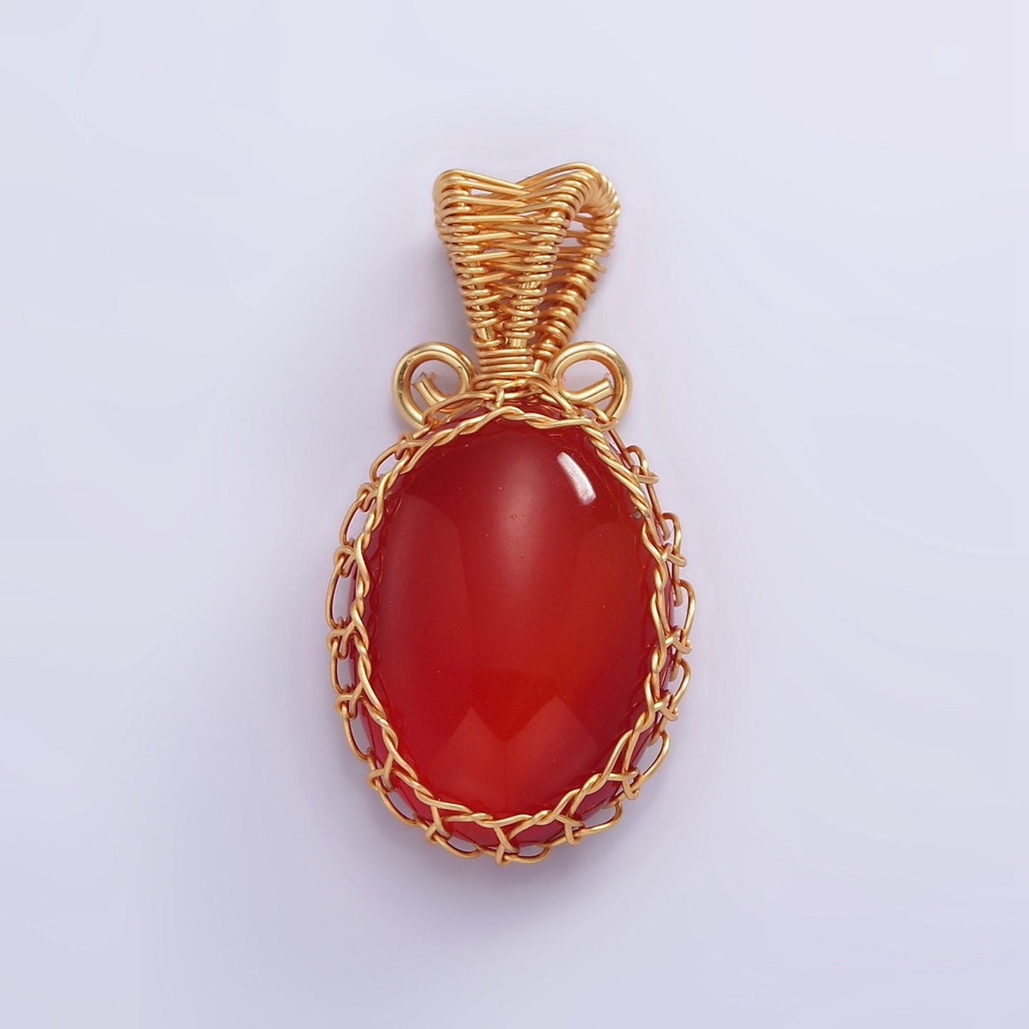 Handmade Crystal Wire Wrapped Necklaces Pendant Rose Quartz Amethyst Jade Onyx Healing Stone Oval Gemstone Necklaces Charm AA616