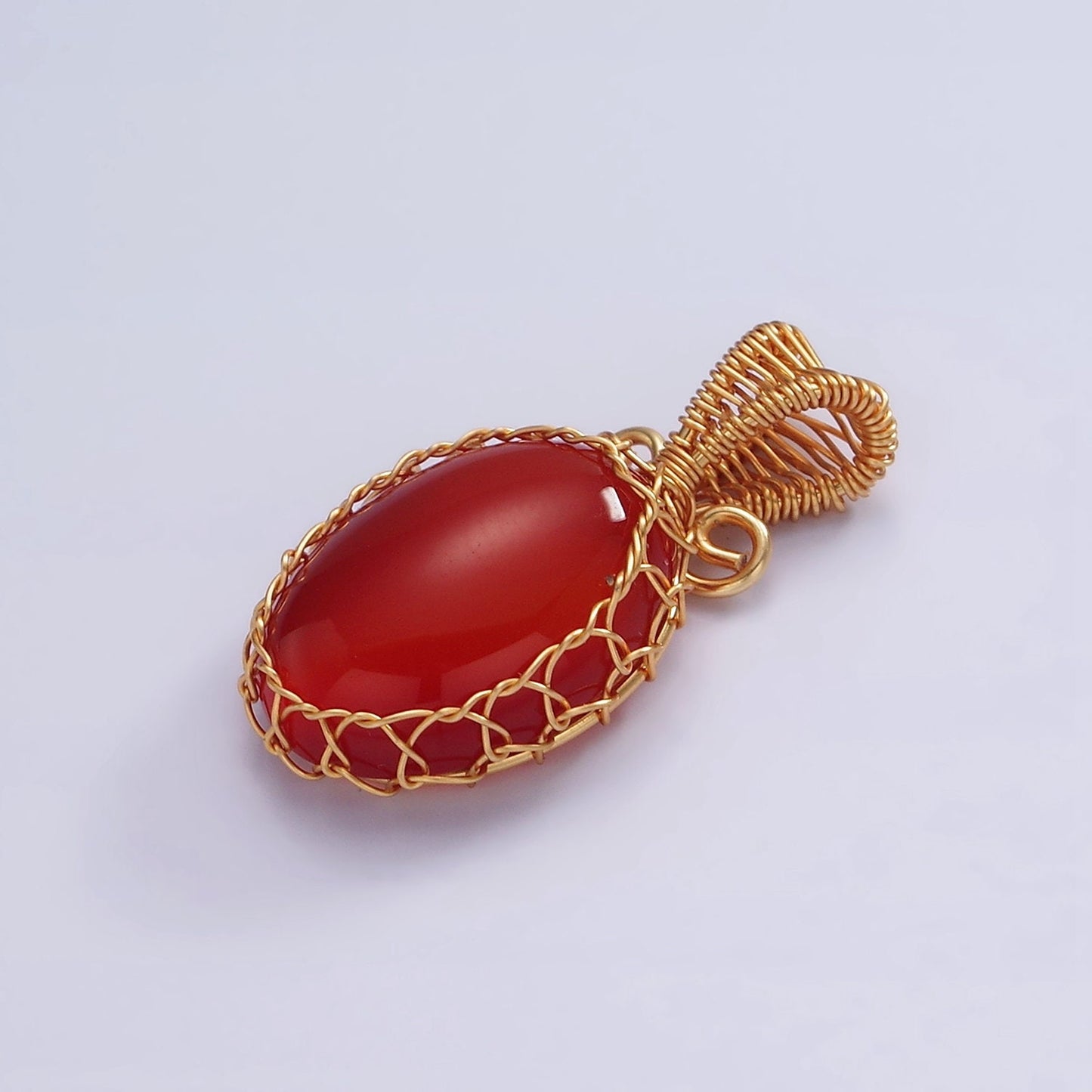 Handmade Crystal Wire Wrapped Necklaces Pendant Rose Quartz Amethyst Jade Onyx Healing Stone Oval Gemstone Necklaces Charm AA616