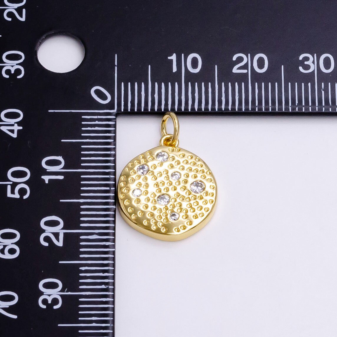 Gold Bubble Charm, Bubble Pendant, Bubble Coin Charm, Tiny Bubble Charm 14k Gold Filled Charm N-240
