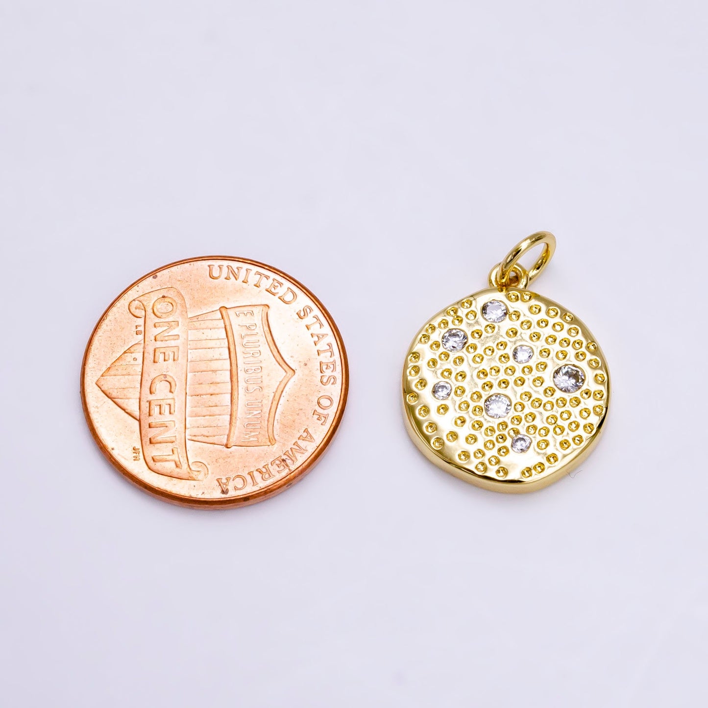 Gold Bubble Charm, Bubble Pendant, Bubble Coin Charm, Tiny Bubble Charm 14k Gold Filled Charm N-240