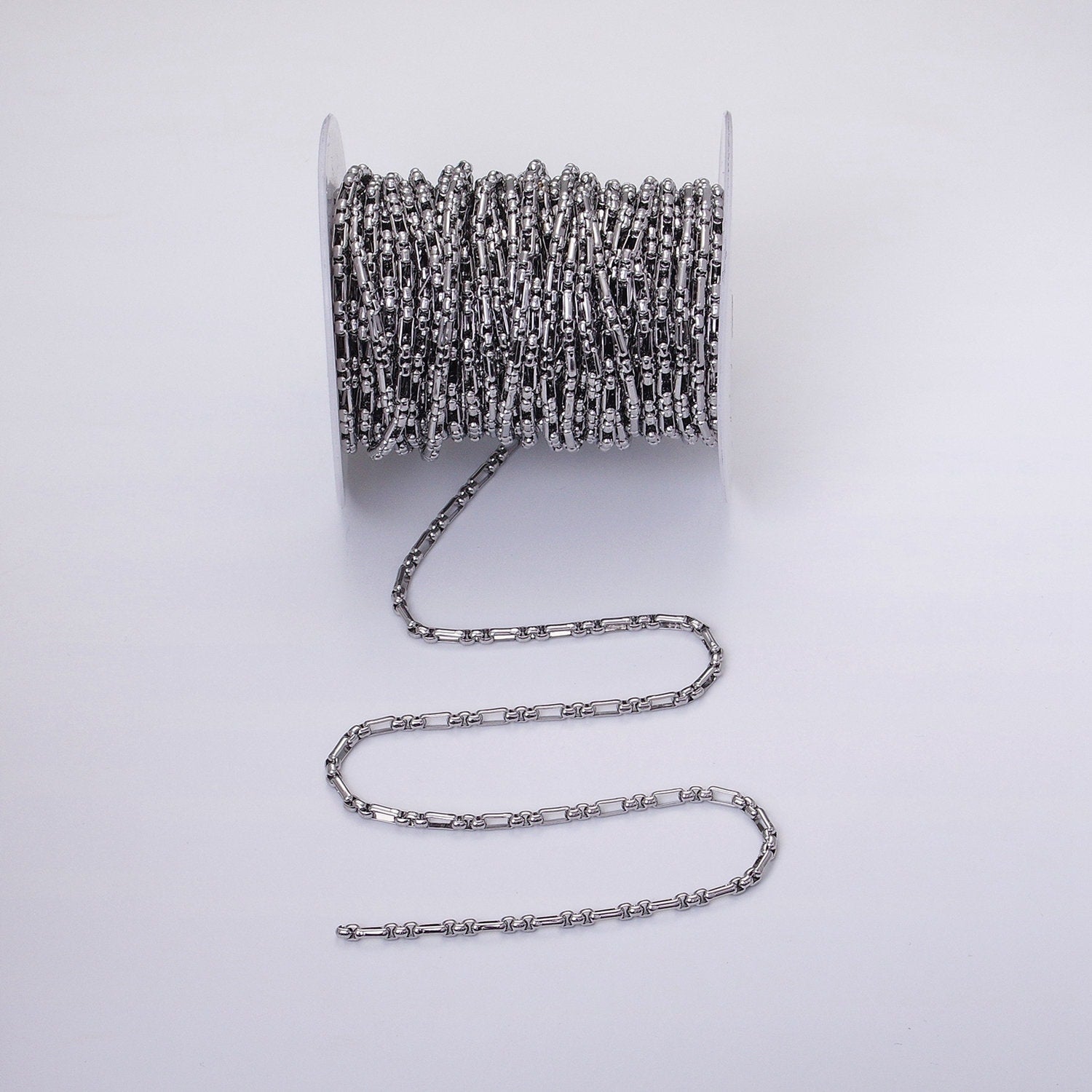 Unique Paper Clip Cable with Rolo Link 24k Gold Filled 3.5mm Unique Cable Chain Link Unfinished Yard Chain in Gold & Silver | ROLL-1315
