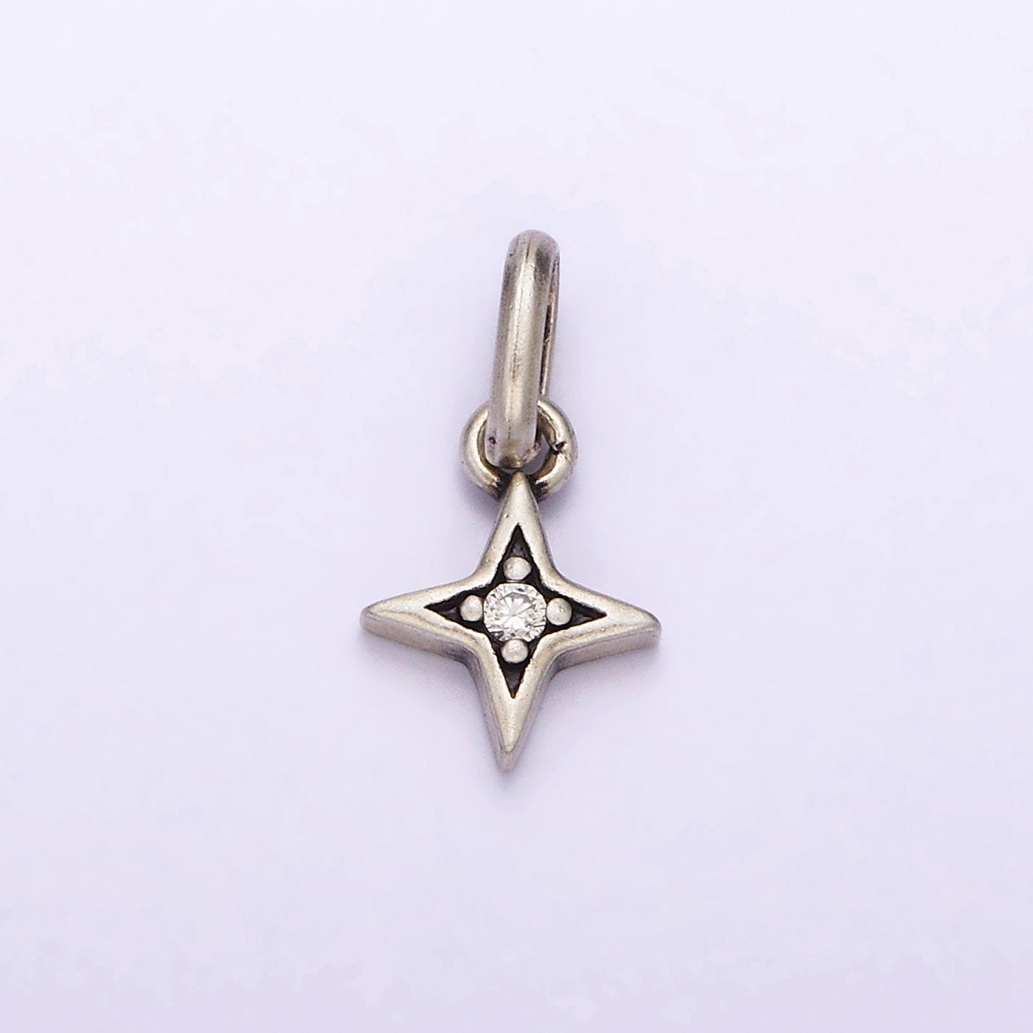S925 Sterling Silver Clear CZ Celestial Star Pendant | SL-328