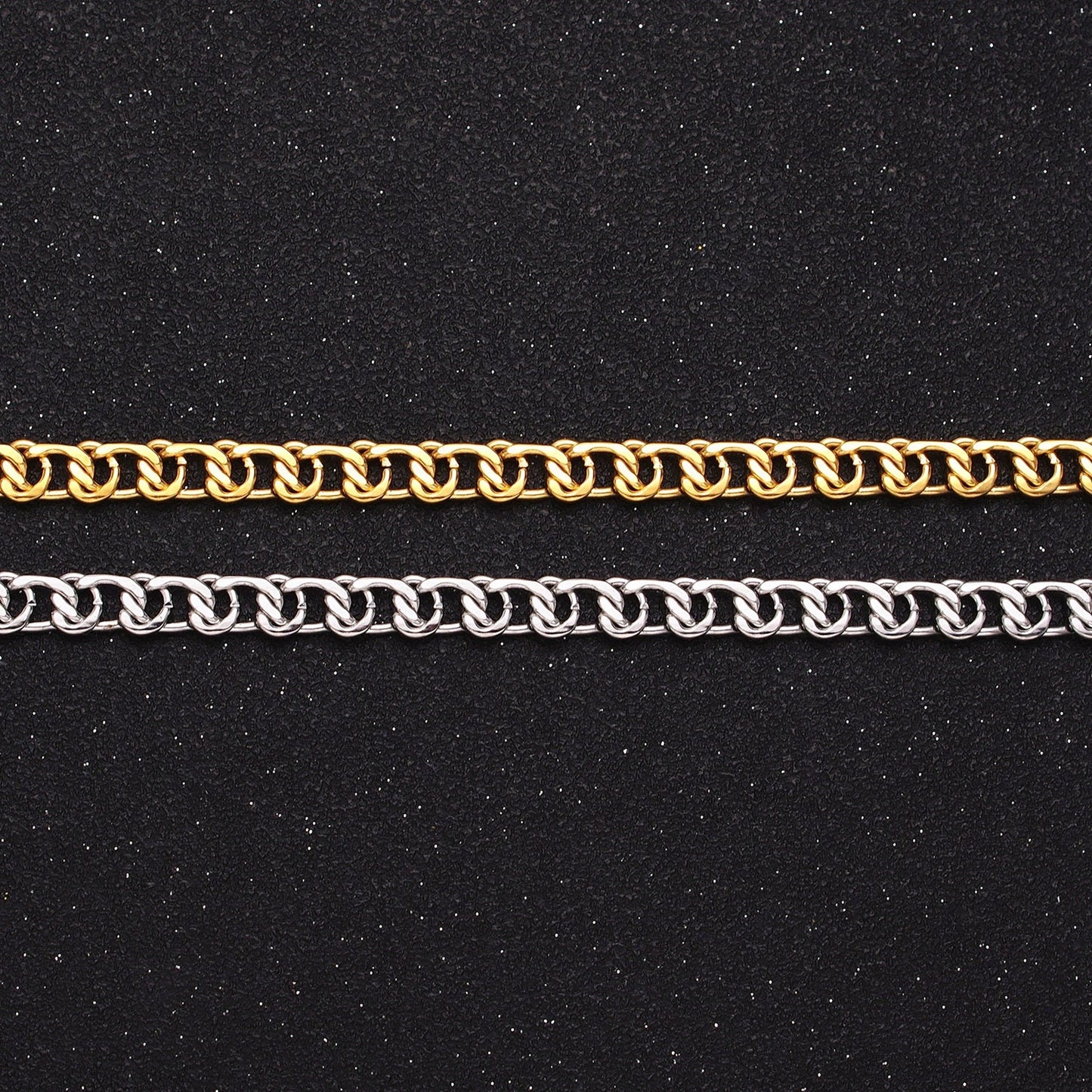Unique Chain 24k Gold Filled 5.8mm Twist Cable Chain Cable Link Unfinished Yard Chain in Gold & Silver | ROLL-1299 ROLL-1300