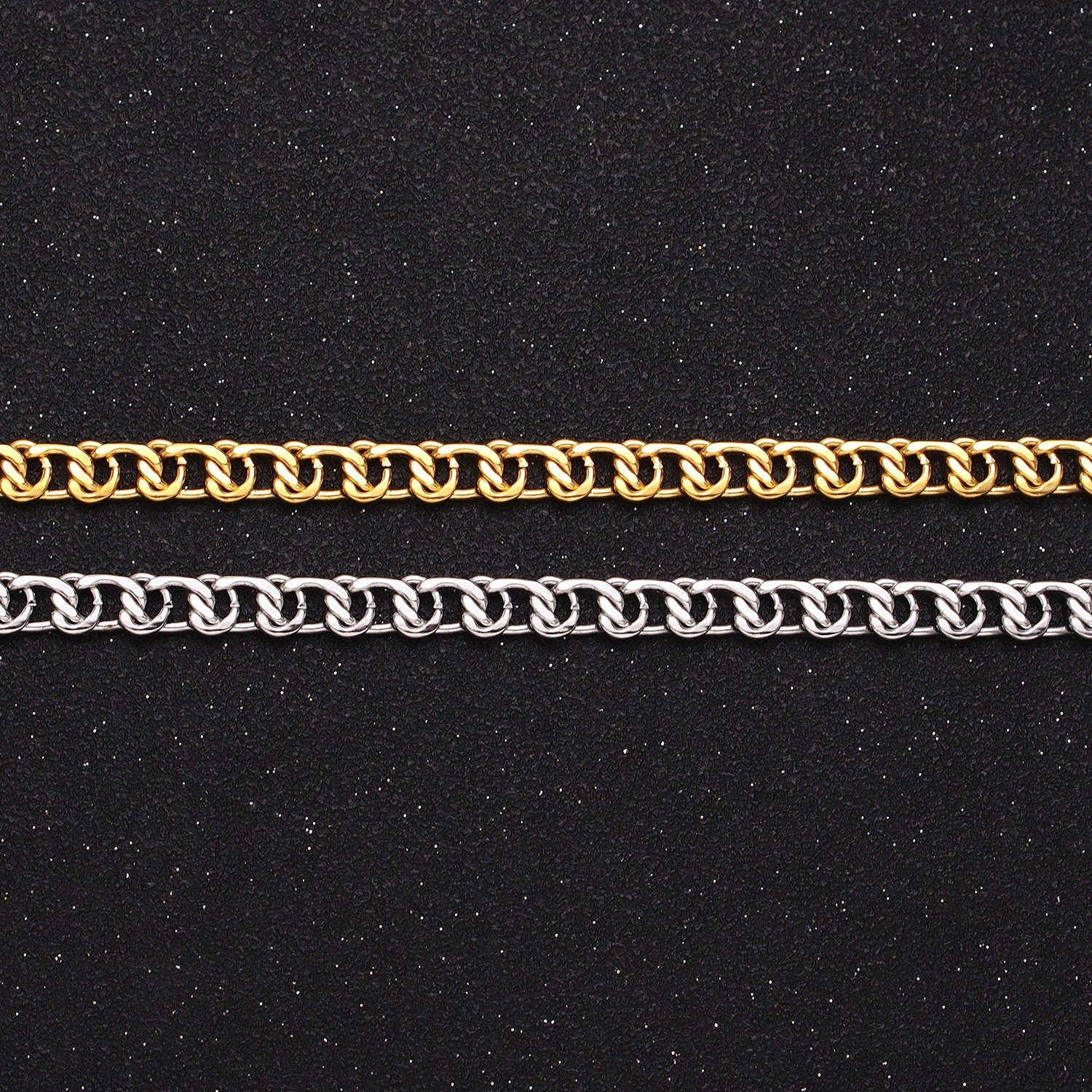 Unique Chain 24k Gold Filled 5.8mm Twist Cable Chain Cable Link Unfinished Yard Chain in Gold & Silver | ROLL-1299 ROLL-1300