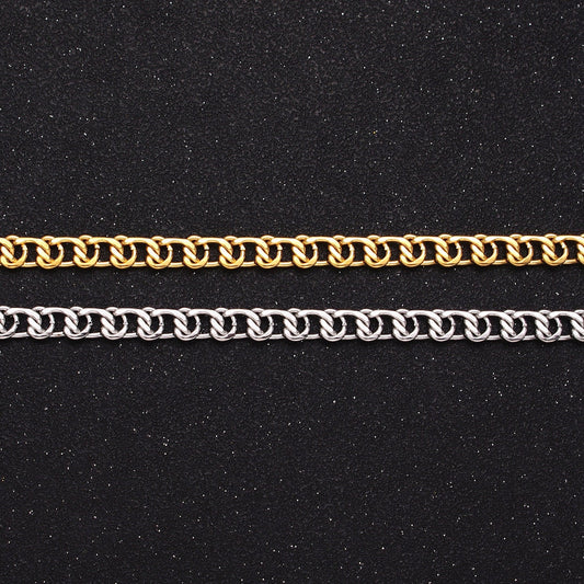 Unique Chain 24k Gold Filled 5.8mm Twist Cable Chain Cable Link Unfinished Yard Chain in Gold & Silver | ROLL-1299 ROLL-1300