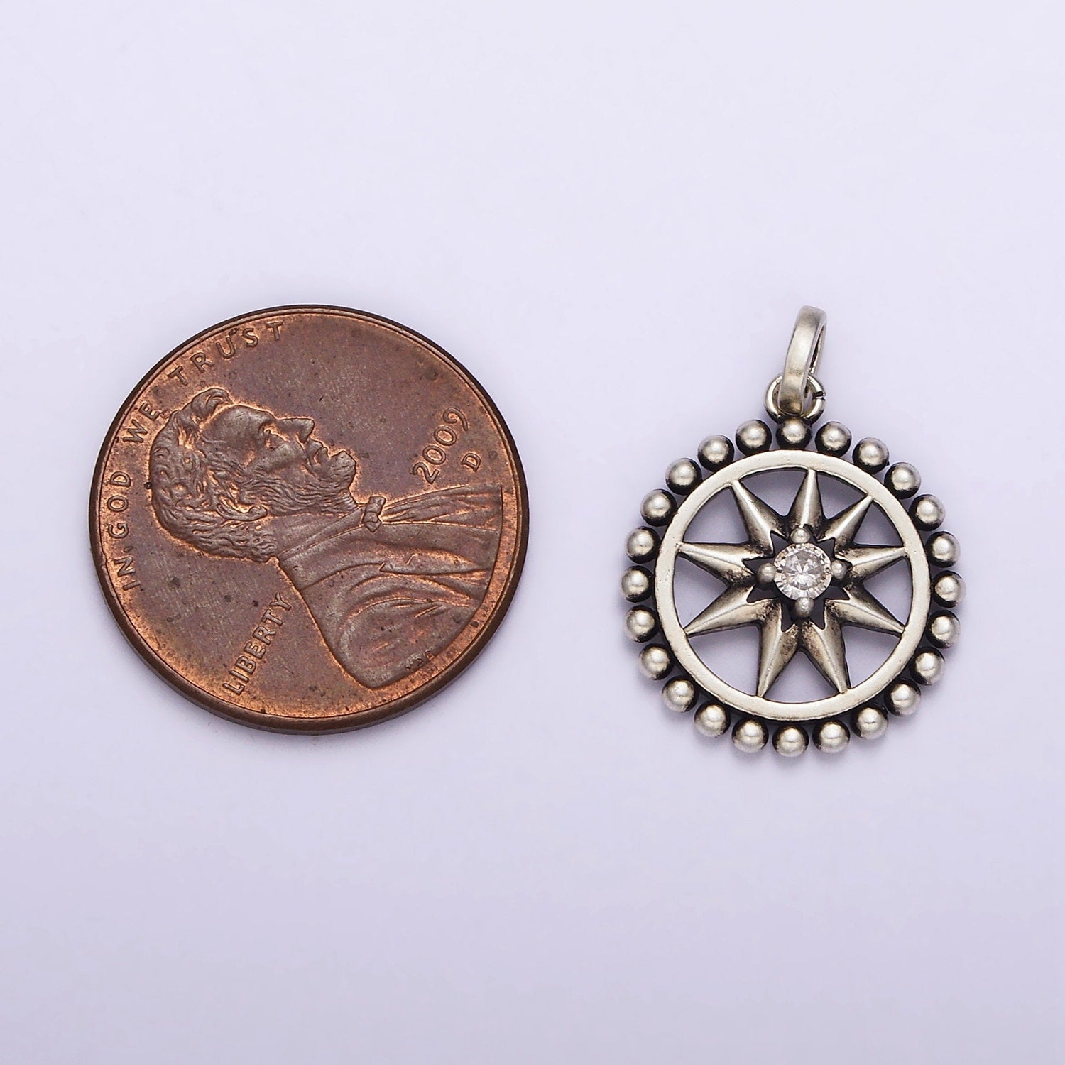 Dainty Star Charm in 925 Sterling Silver Pendant Micro Pave North Star Celestial Jewelry SL-335