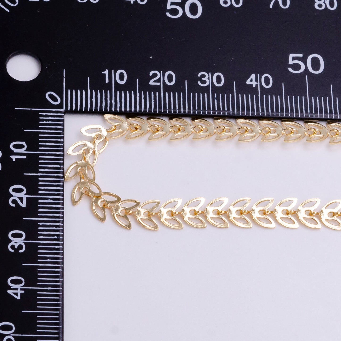 18K Gold Filled 6mm Designed Heart Lined Paddy Unfinished Chain For Jewelry Making | ROLL-1377