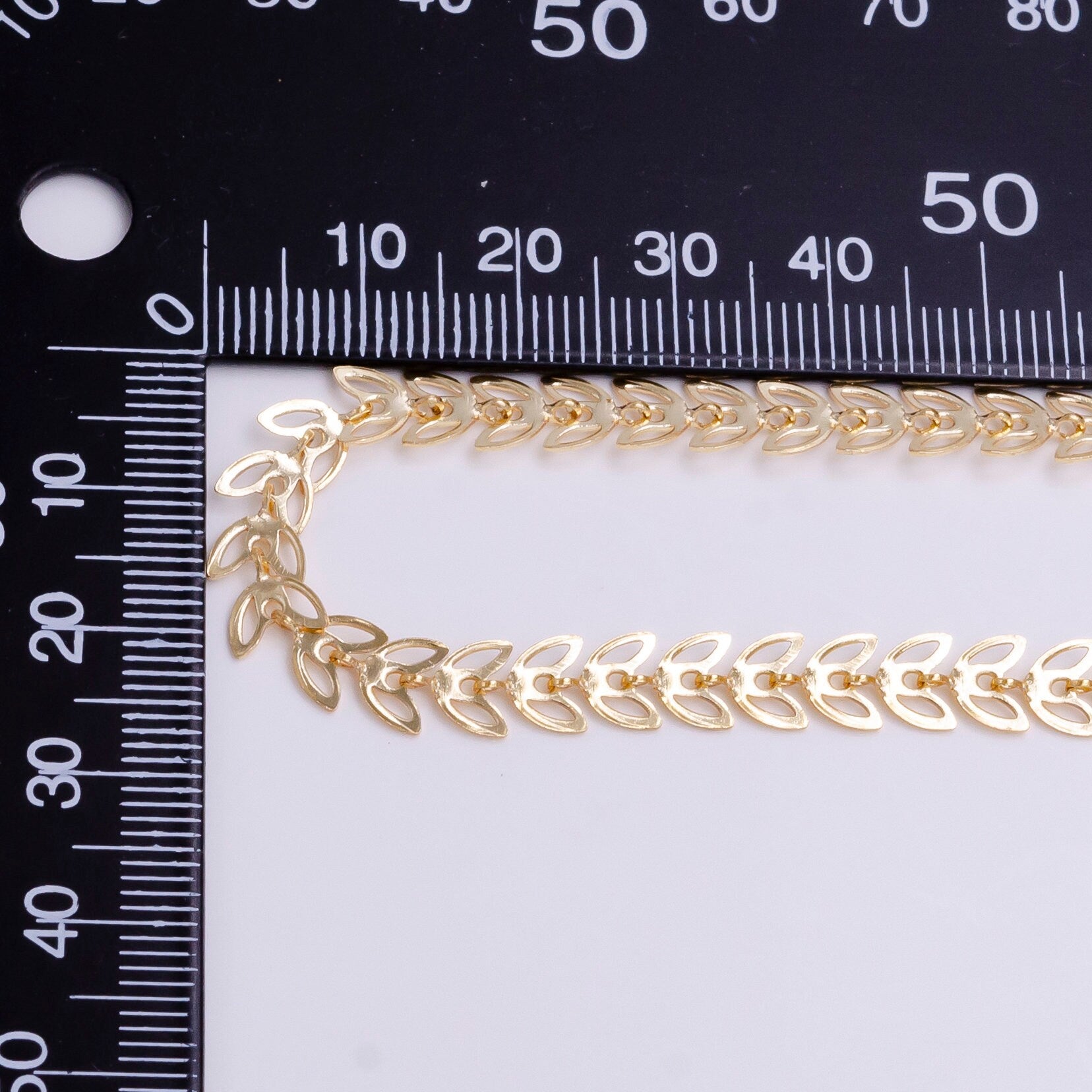 18K Gold Filled 6mm Designed Heart Lined Paddy Unfinished Chain For Jewelry Making | ROLL-1377