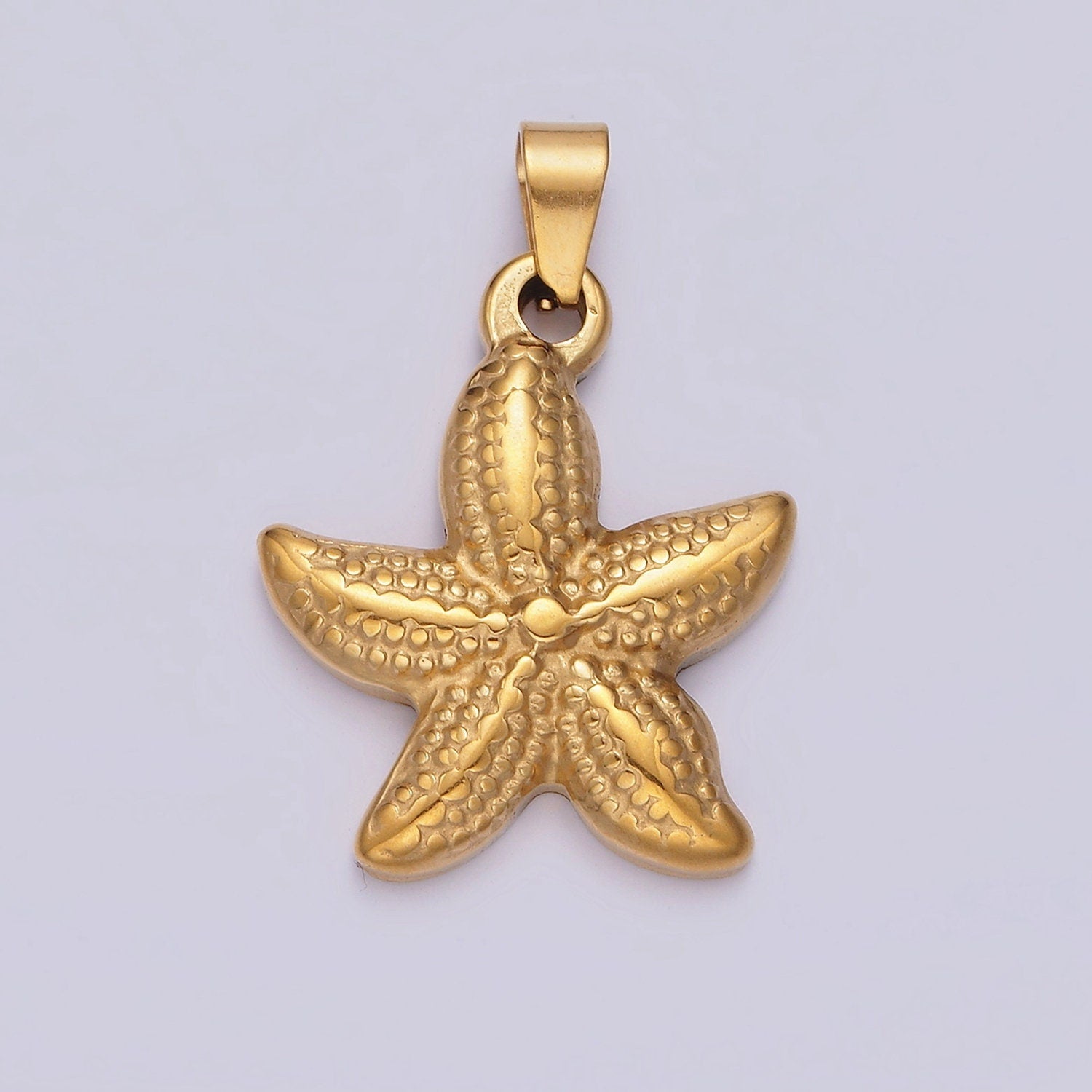 Gold StarFish Pendant Stainless Steel Star Fish Ocean Beach Under The Sea Mermaids Charm Jewelry | P-797