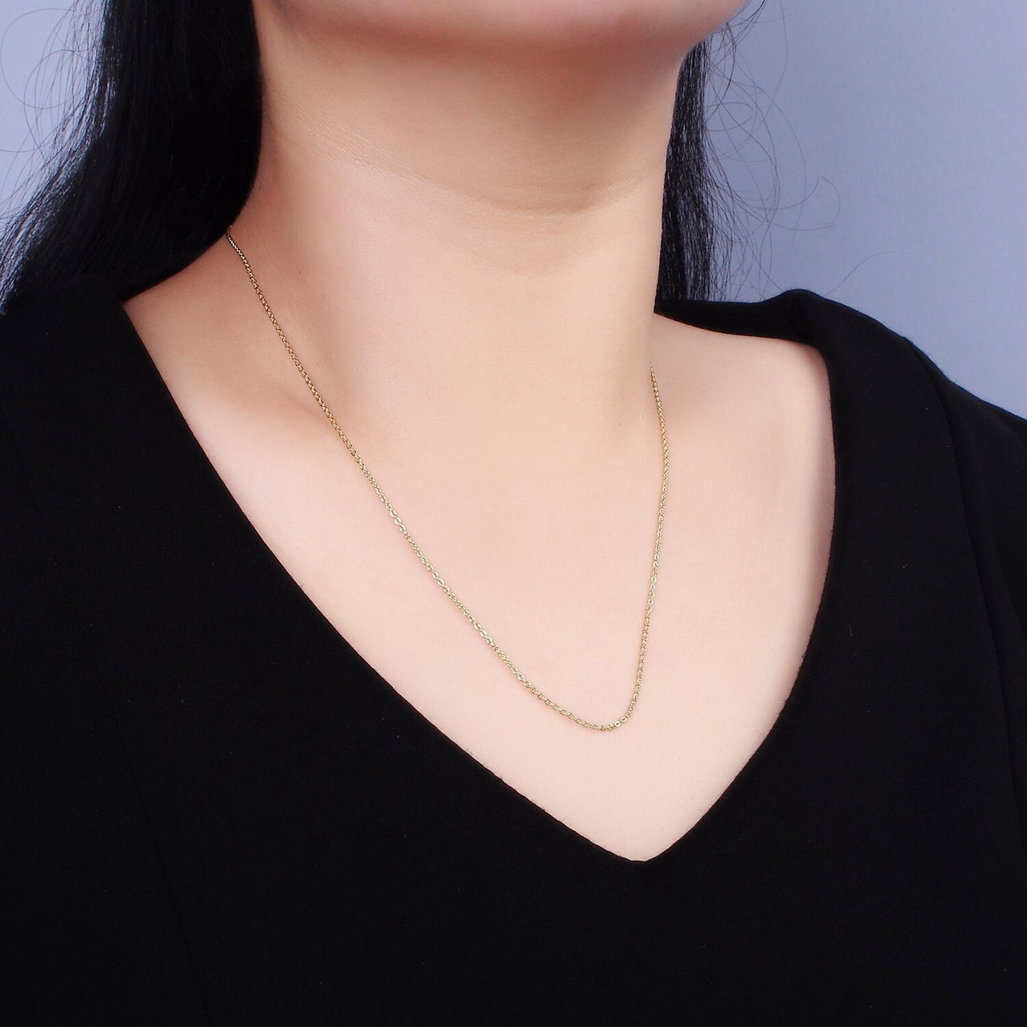 14K Gold Filled 1.7mm Dainty Cable Chain 20 Inch Layering Chain Necklace | WA-3093