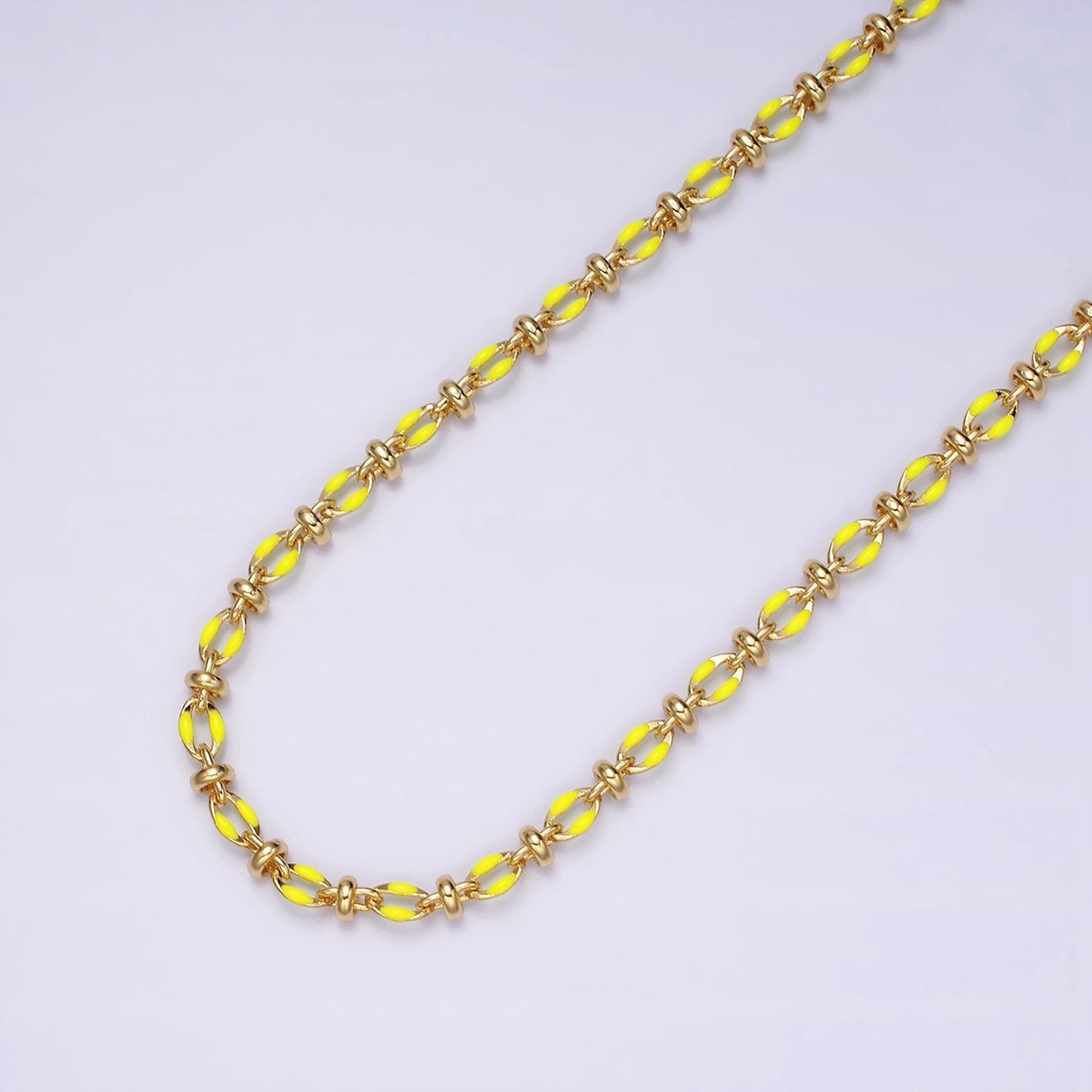 Dainty Multicolor Enamel Satellite Cable Chain by Yard, Colorful Enamel Chain Wholesale Bulk Roll Chain Jewelry | ROLL-1394