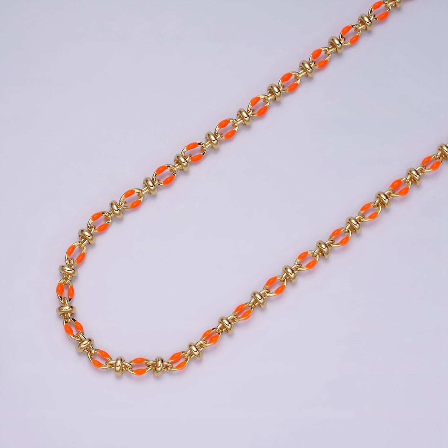 Dainty Multicolor Enamel Satellite Cable Chain by Yard, Colorful Enamel Chain Wholesale Bulk Roll Chain Jewelry | ROLL-1394