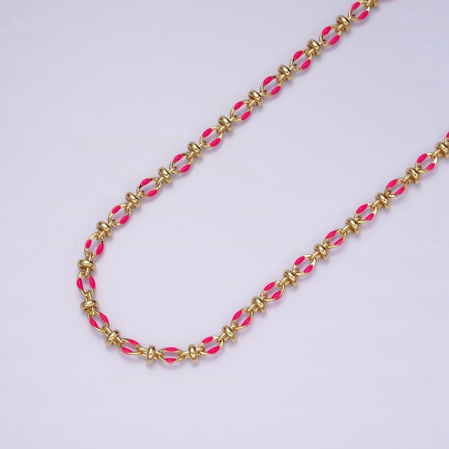 Dainty Multicolor Enamel Satellite Cable Chain by Yard, Colorful Enamel Chain Wholesale Bulk Roll Chain Jewelry | ROLL-1394