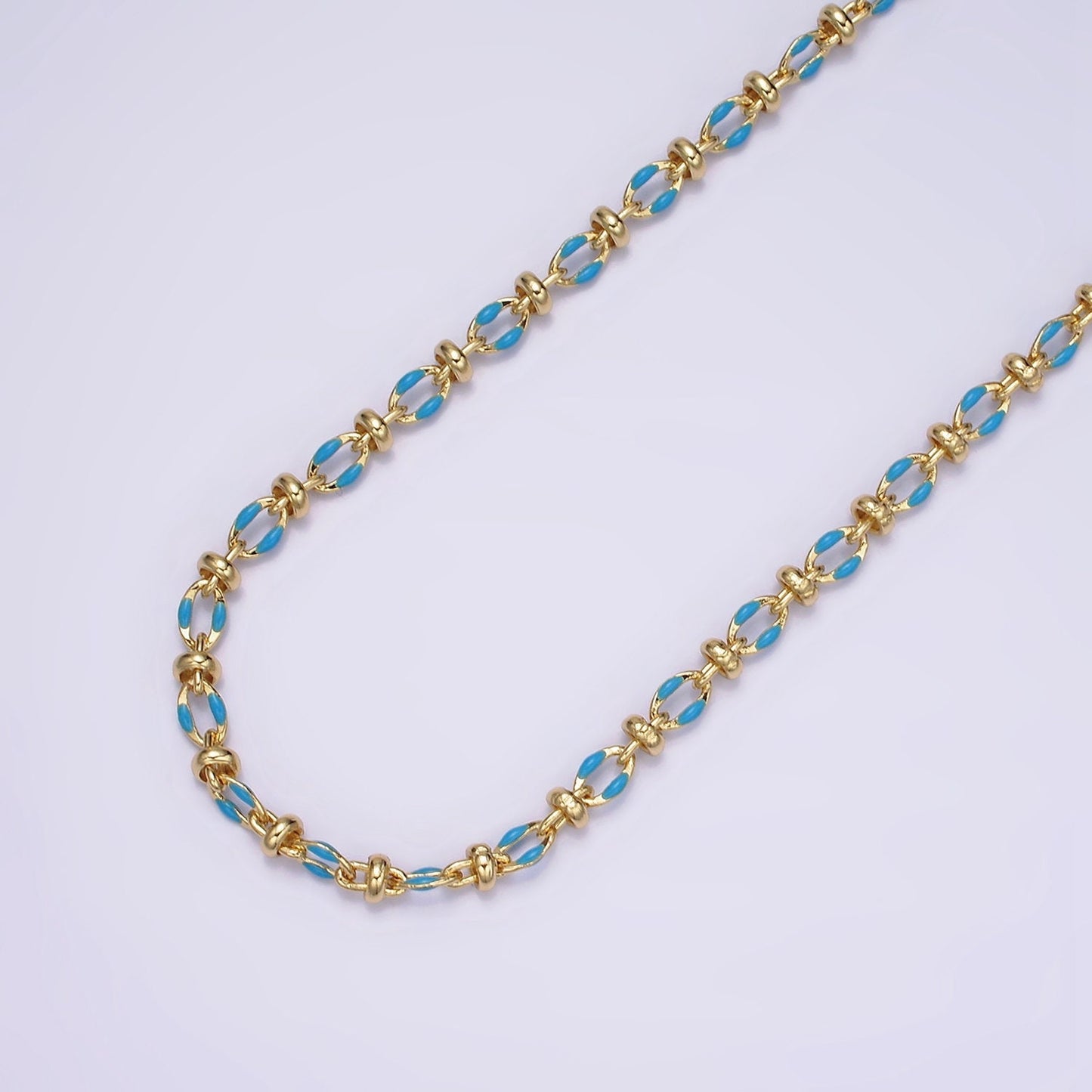 Dainty Multicolor Enamel Satellite Cable Chain by Yard, Colorful Enamel Chain Wholesale Bulk Roll Chain Jewelry | ROLL-1394