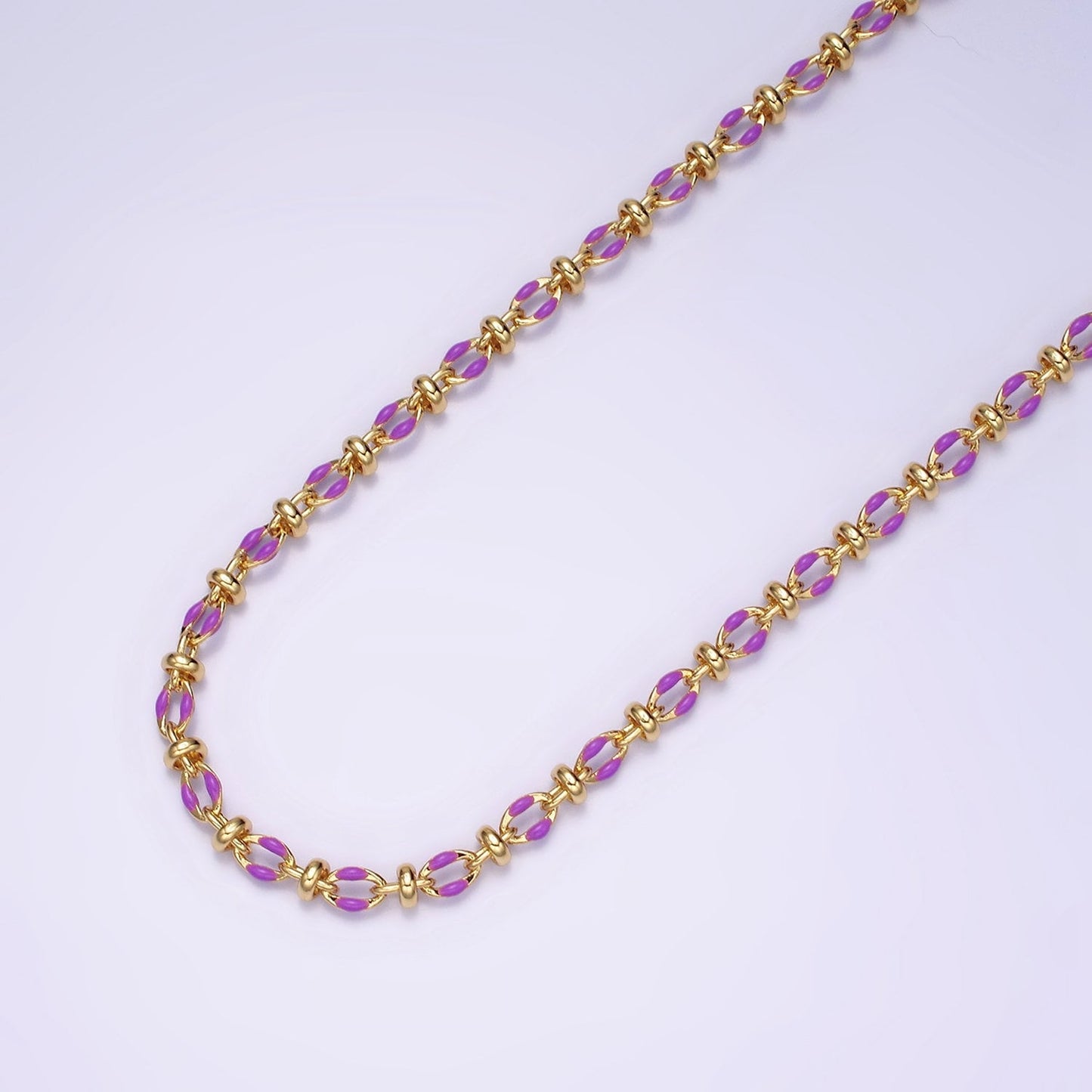 Dainty Multicolor Enamel Satellite Cable Chain by Yard, Colorful Enamel Chain Wholesale Bulk Roll Chain Jewelry | ROLL-1394