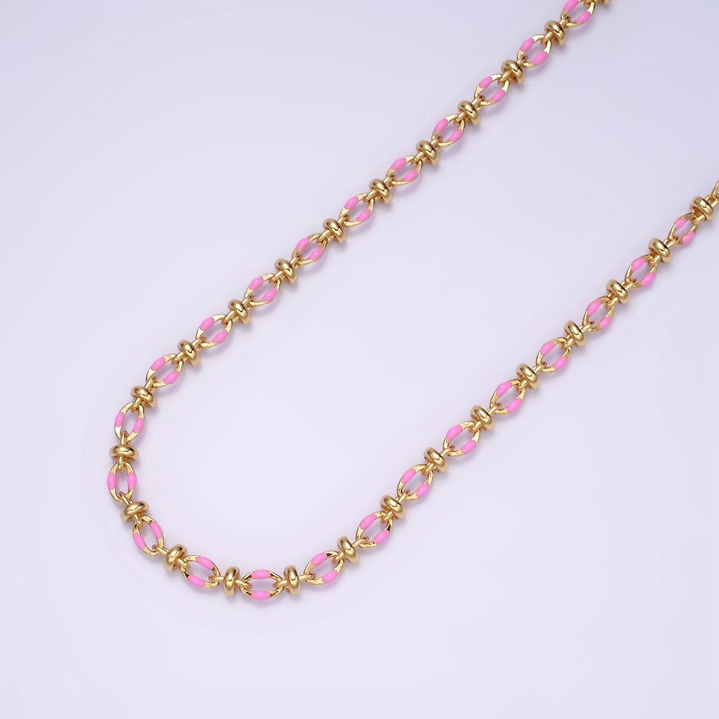 Dainty Multicolor Enamel Satellite Cable Chain by Yard, Colorful Enamel Chain Wholesale Bulk Roll Chain Jewelry | ROLL-1394