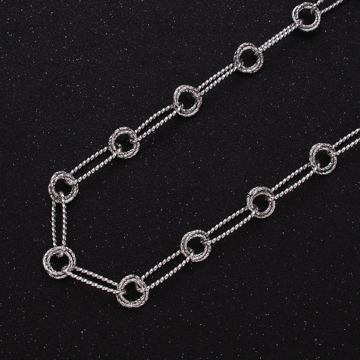16K Gold Filled Stadium Paperclip Double Rolo Link Unique Unfinished Chain by Yard in Gold & Silver | ROLL-1219 ROLL-1220