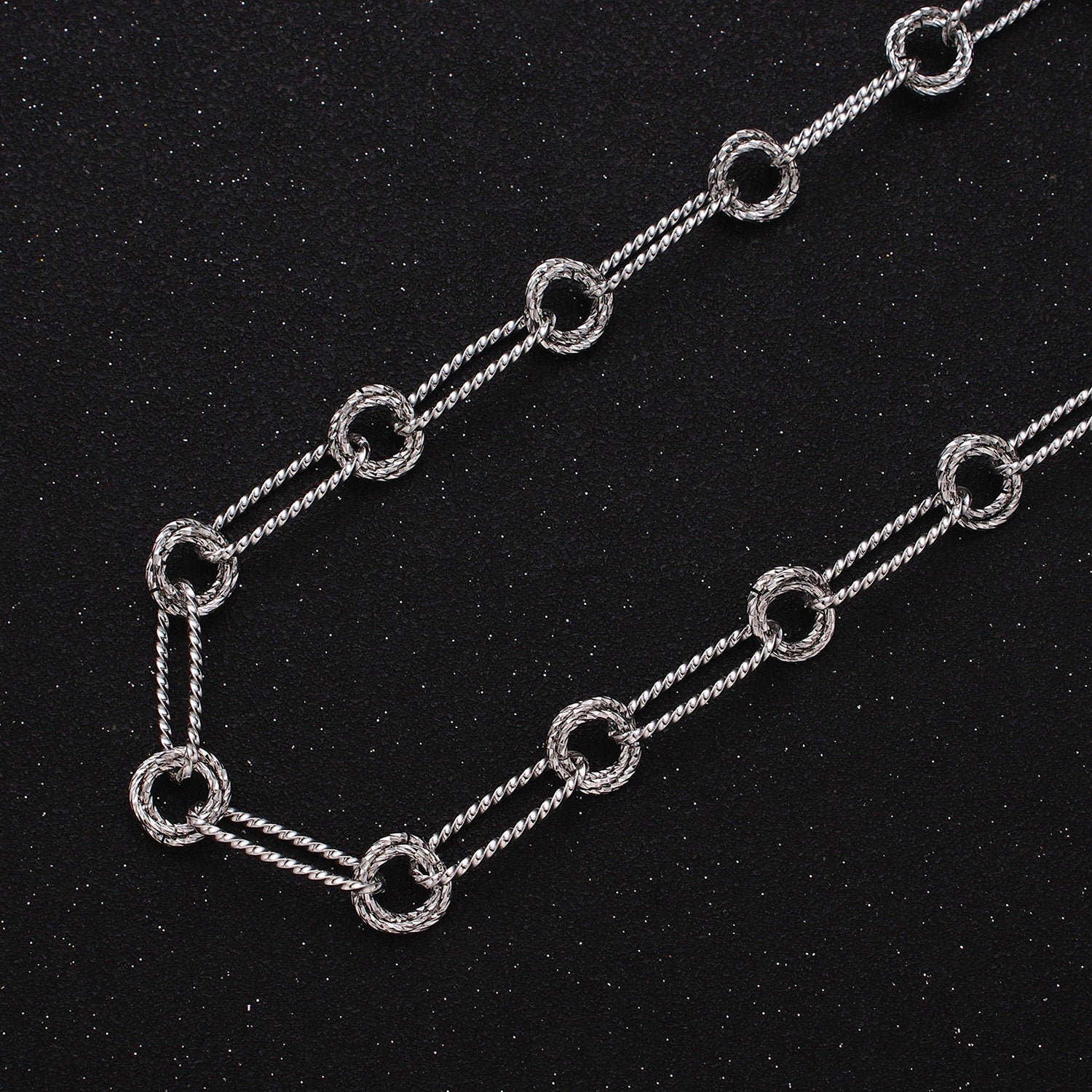 16K Gold Filled Stadium Paperclip Double Rolo Link Unique Unfinished Chain by Yard in Gold & Silver | ROLL-1219 ROLL-1220