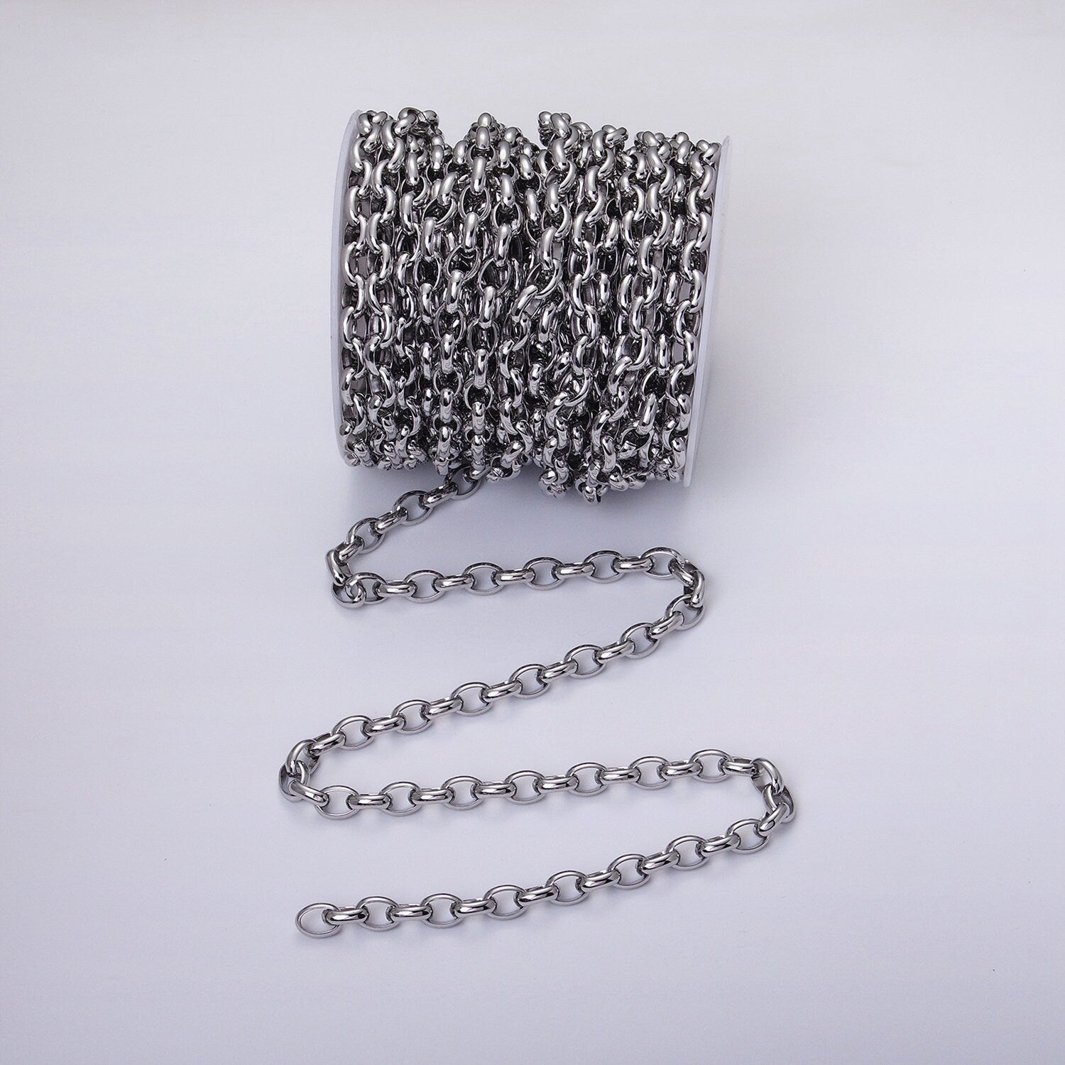 Large Chunky Gold, Silver Oval Chain, Thick Link Chain by the Yard Wholesale Chain Jewelry Supplies ROLL-1273 1274