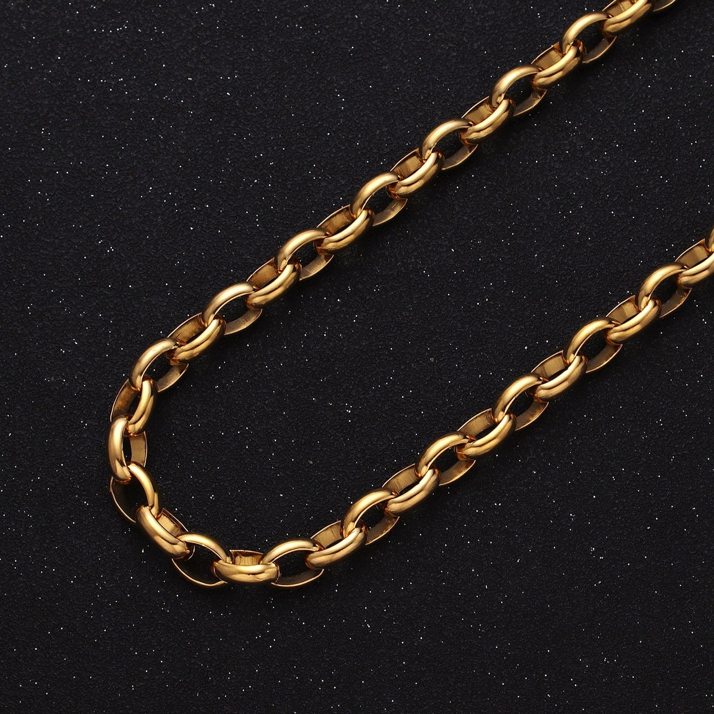 Large Chunky Gold, Silver Oval Chain, Thick Link Chain by the Yard Wholesale Chain Jewelry Supplies ROLL-1273 1274